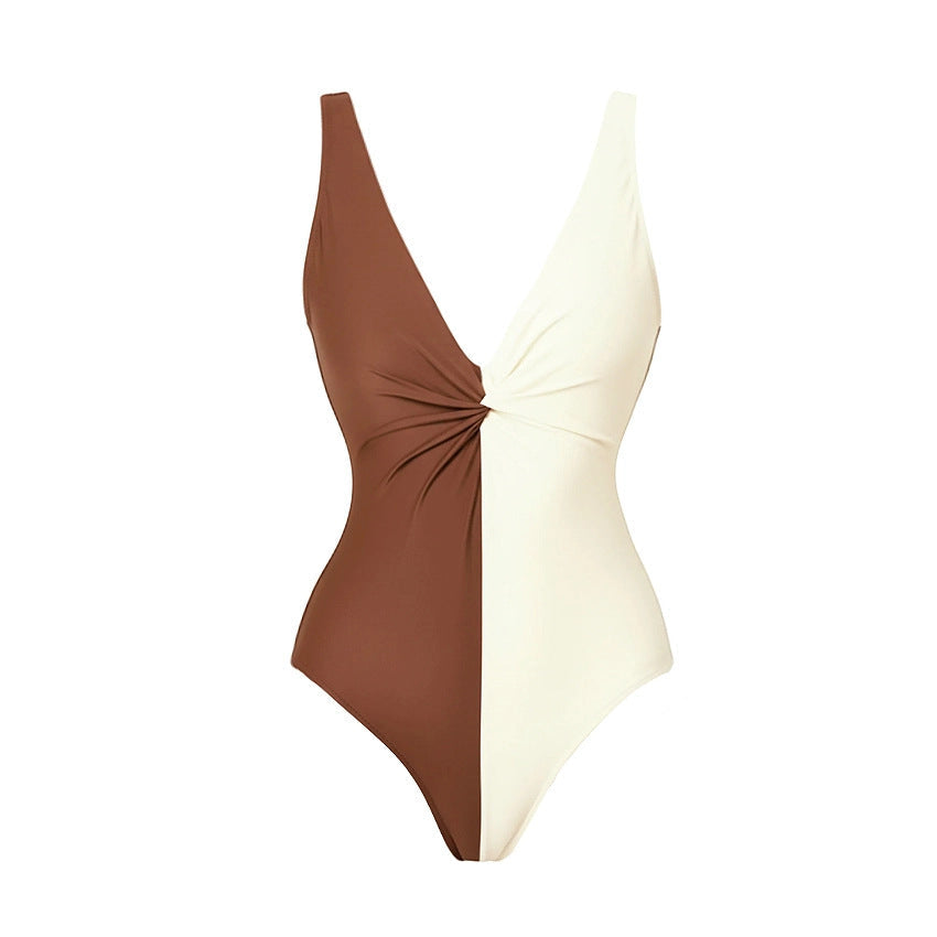 Women Bikini Color Matching Simple High Sense Split Swimsuit Sets