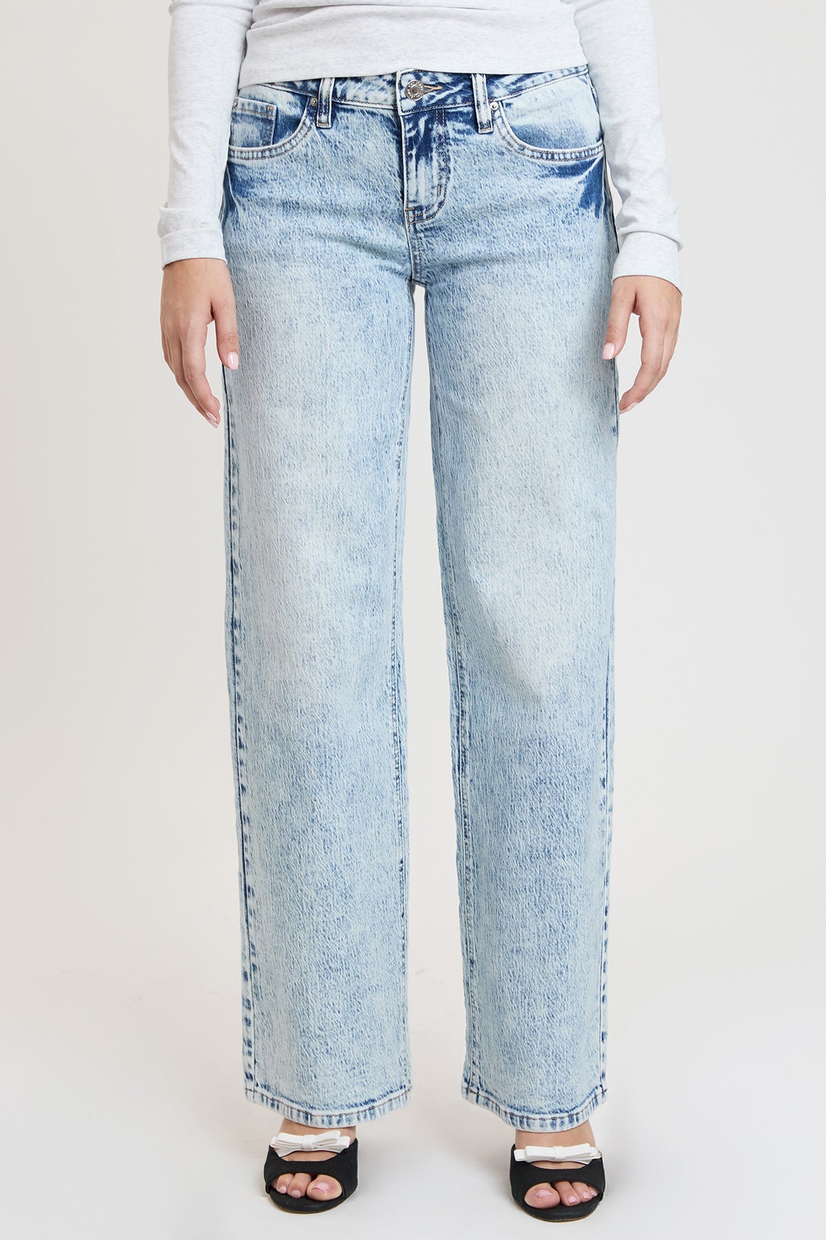Women's Luxe Brittany Low Rise Wide Leg Jeans