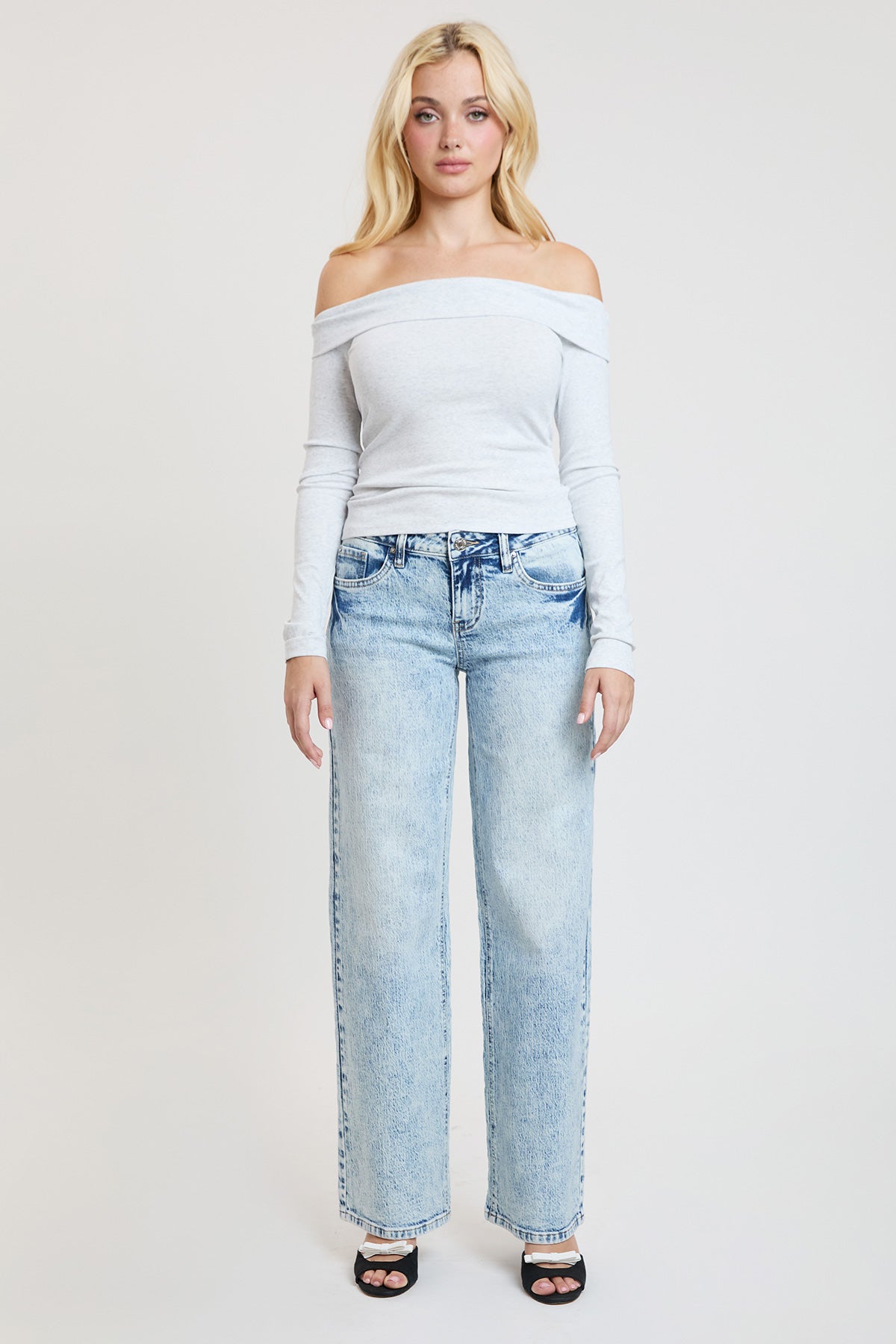 Women's Luxe Brittany Low Rise Wide Leg Jeans