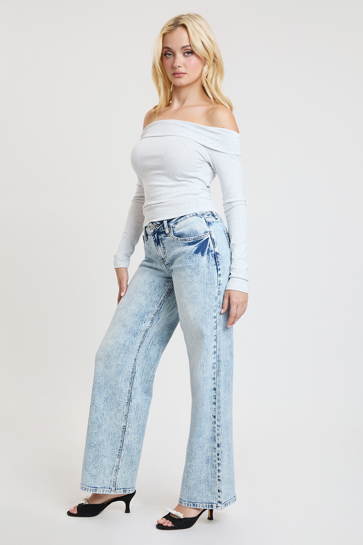 Women's Luxe Brittany Low Rise Wide Leg Jeans