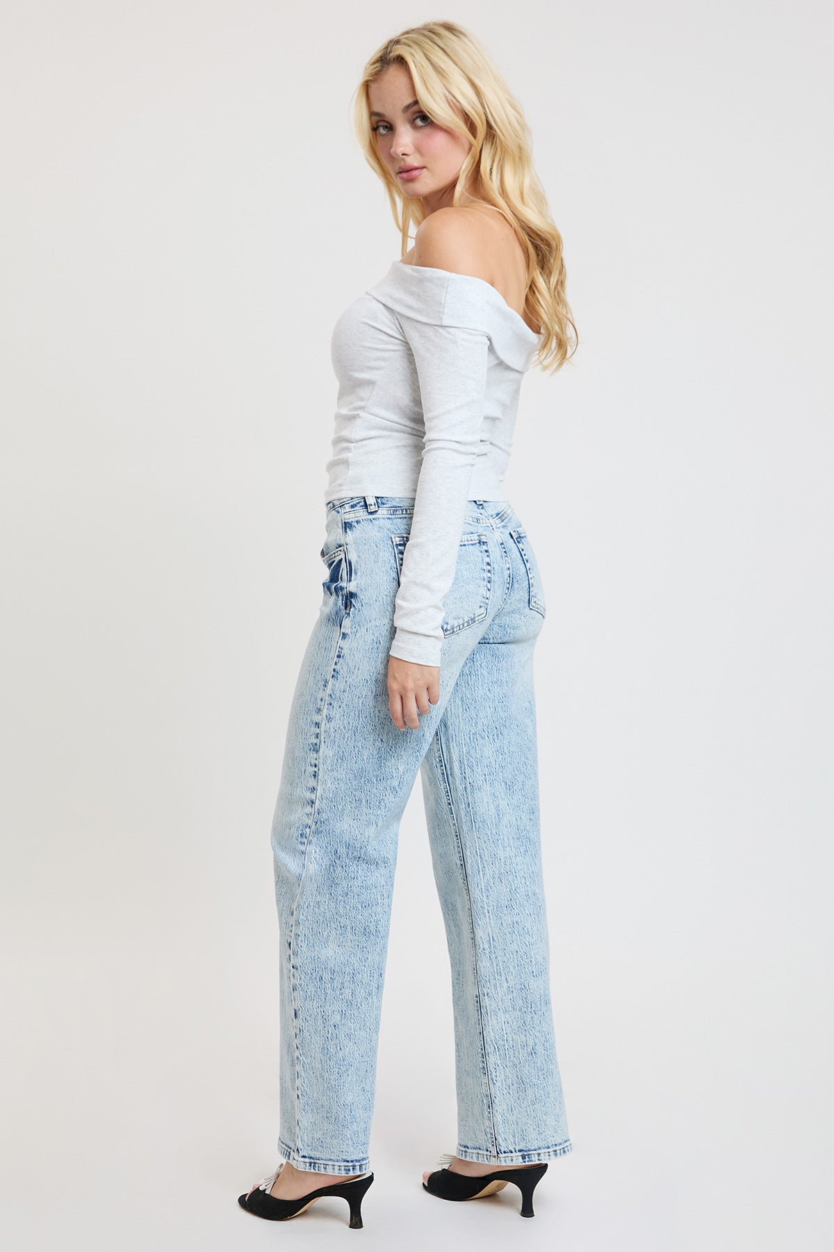 Women's Luxe Brittany Low Rise Wide Leg Jeans