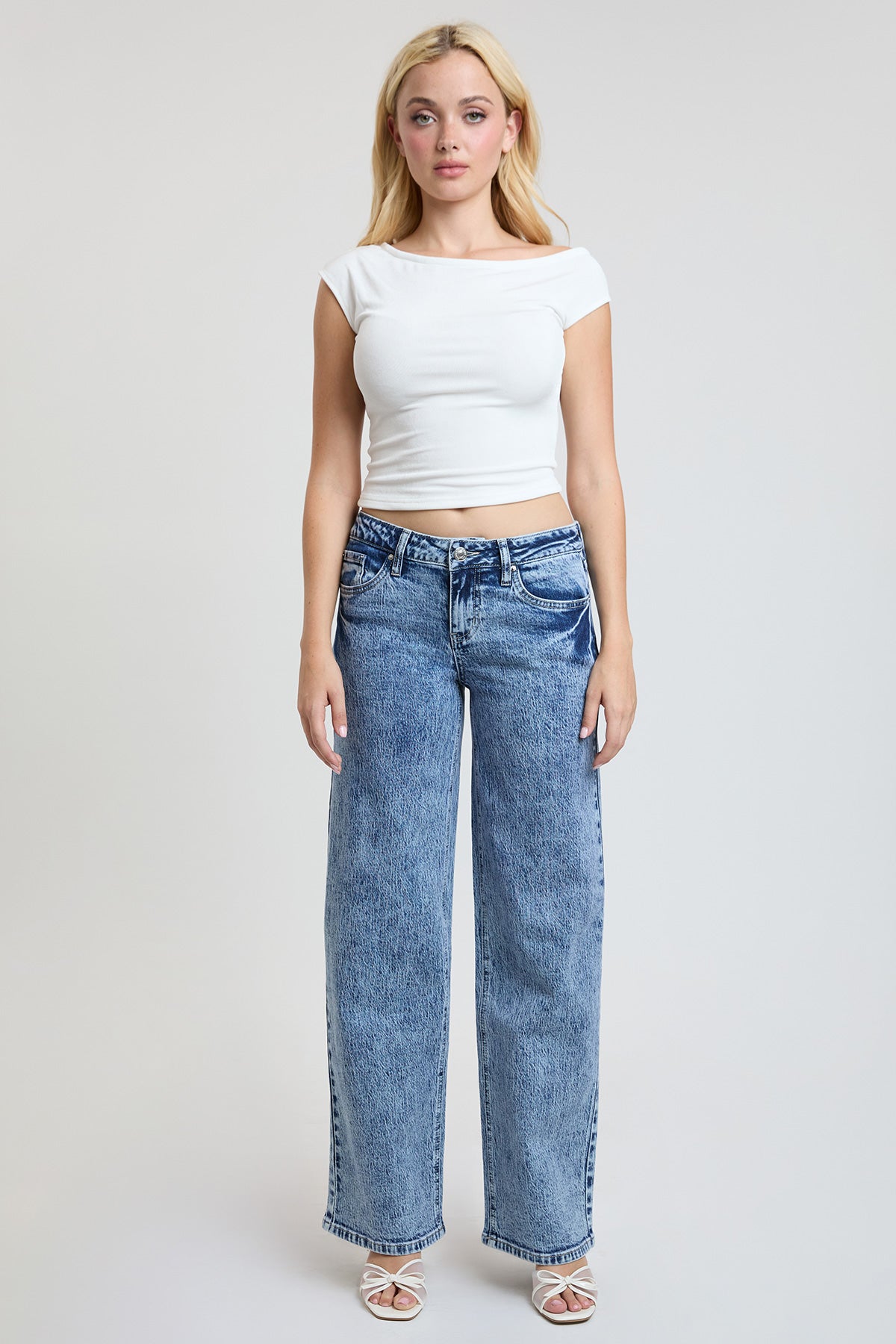 Women's Luxe Brittany Low Rise Wide Leg Jeans