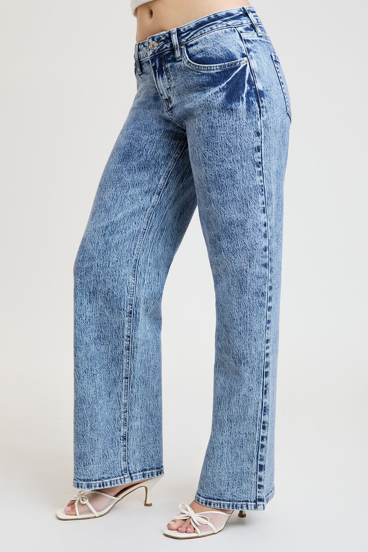 Women's Luxe Brittany Low Rise Wide Leg Jeans