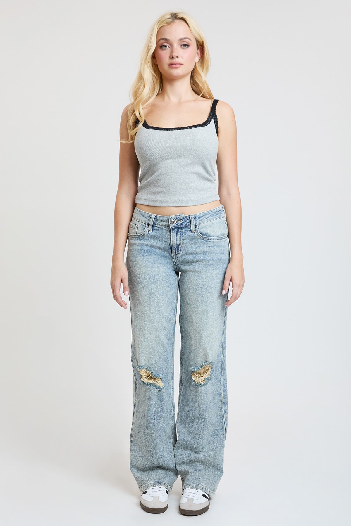 Women's Luxe Brittany Low Rise Wide Leg Jeans