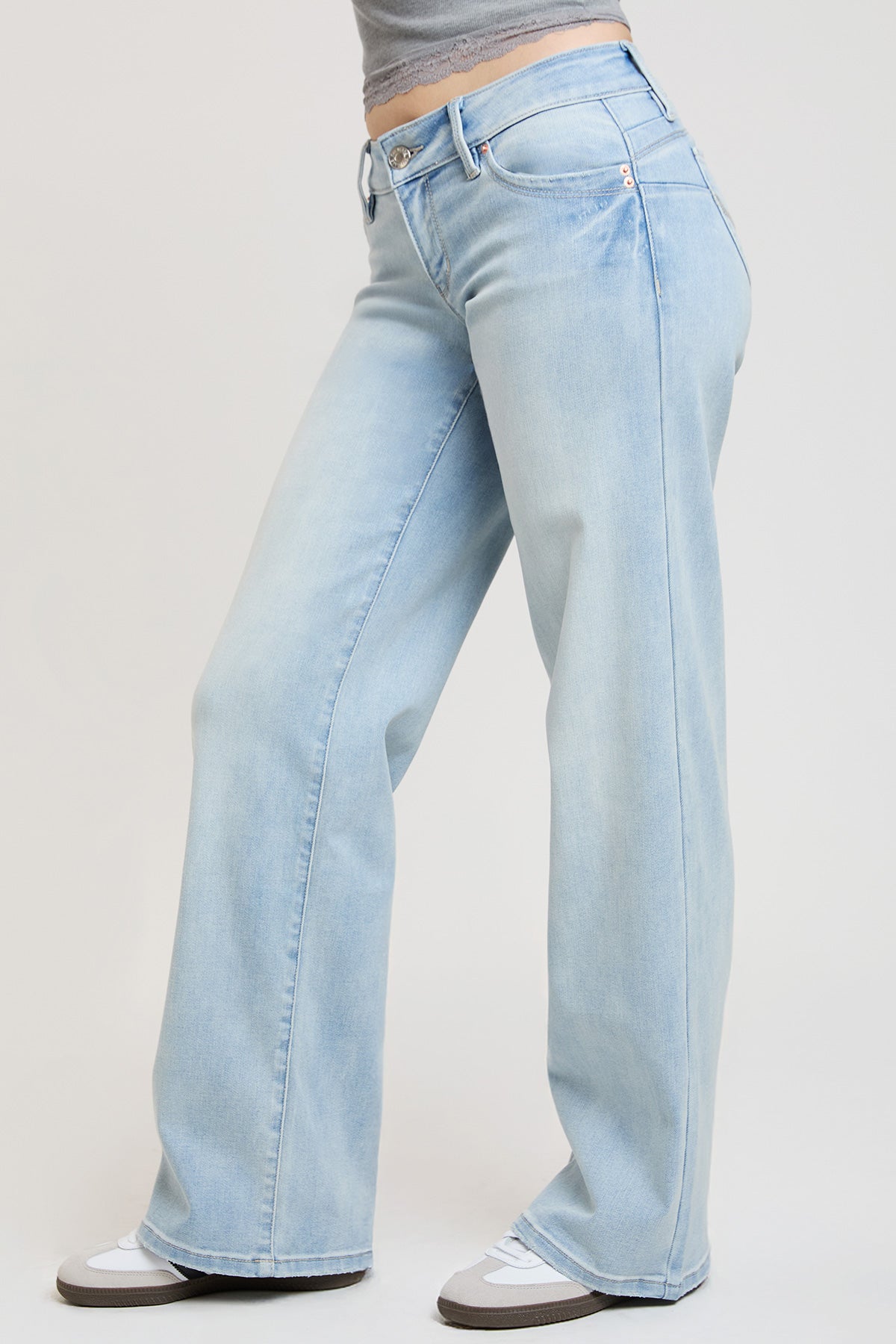 Women's Luxe Low Rise WannaBettaButt Wide Leg Jeans