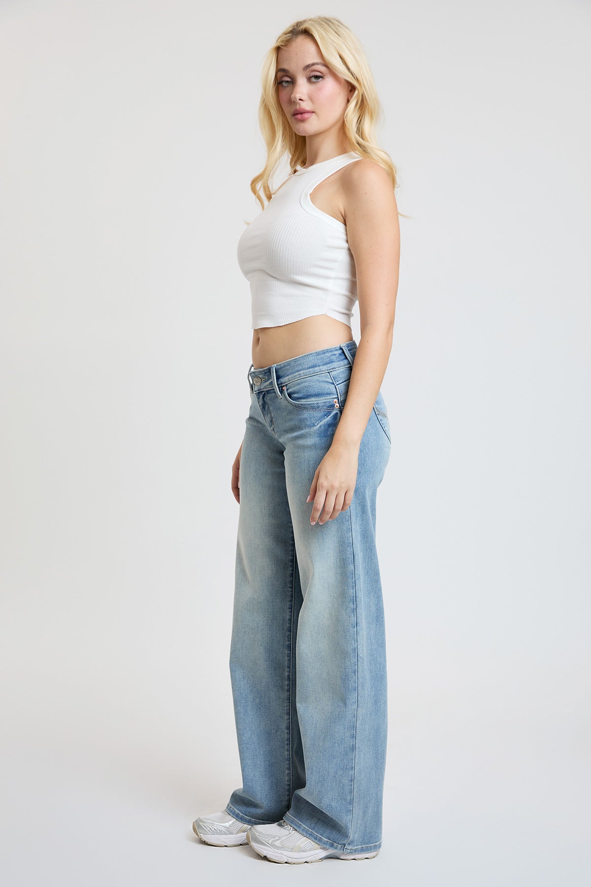 Women's Luxe Low Rise WannaBettaButt Wide Leg Jeans