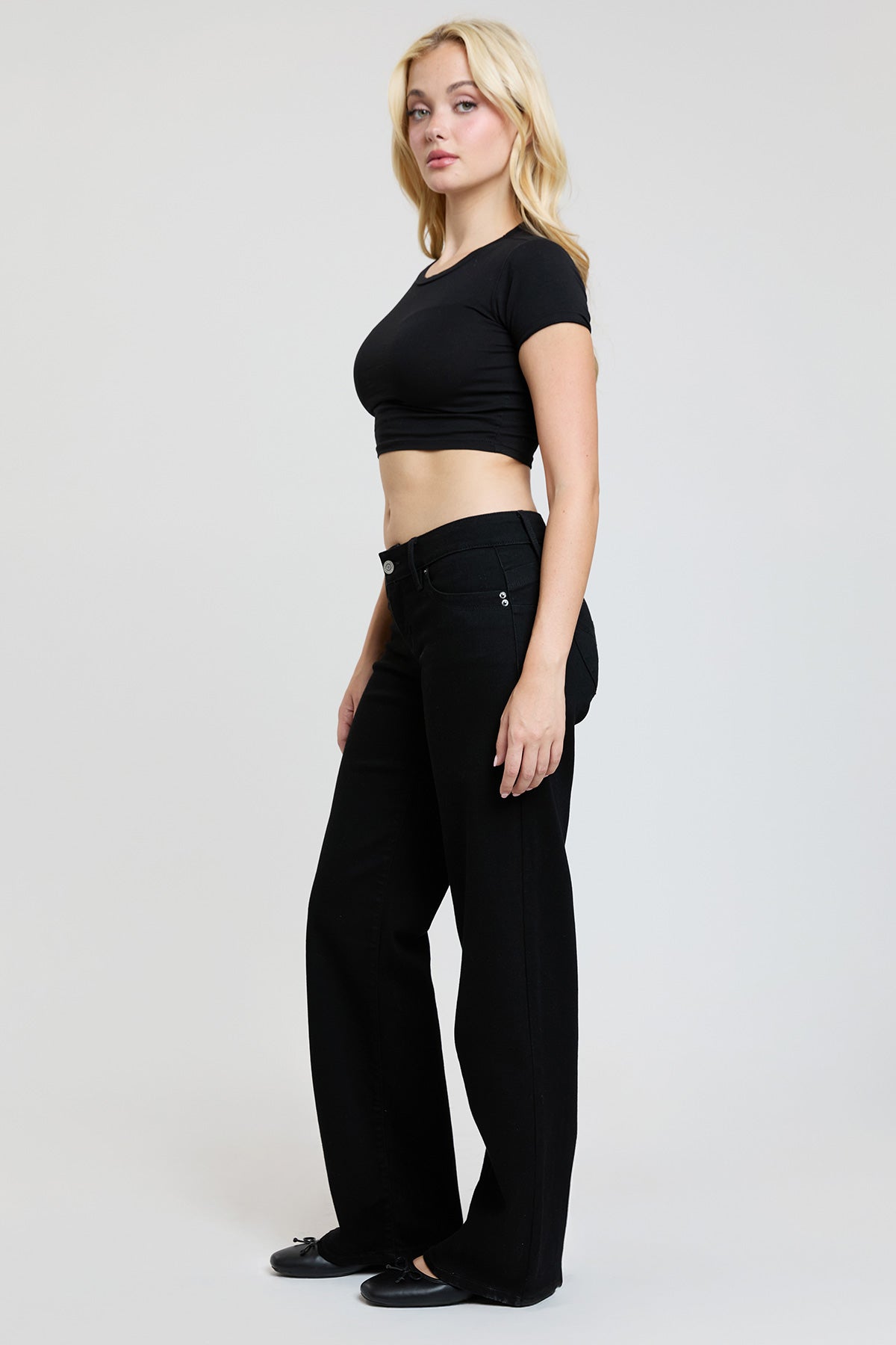Women's Luxe Low Rise WannaBettaButt Wide Leg Jeans