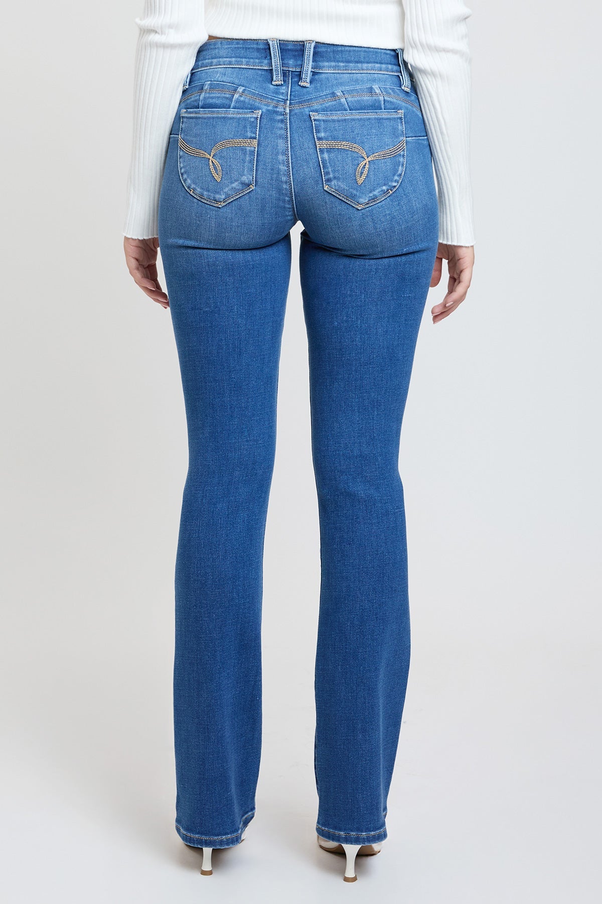 Women's Luxe Mid Rise WannaBettaButt Bootcut Jeans