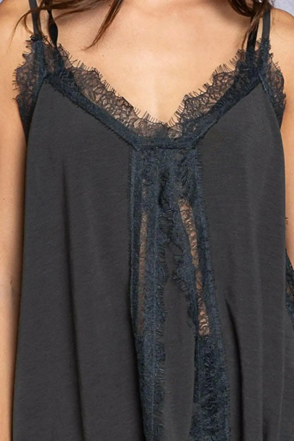T-Shirts Trendsi Trendsi POL Lace Detail V-Neck Cami - Premium Quality