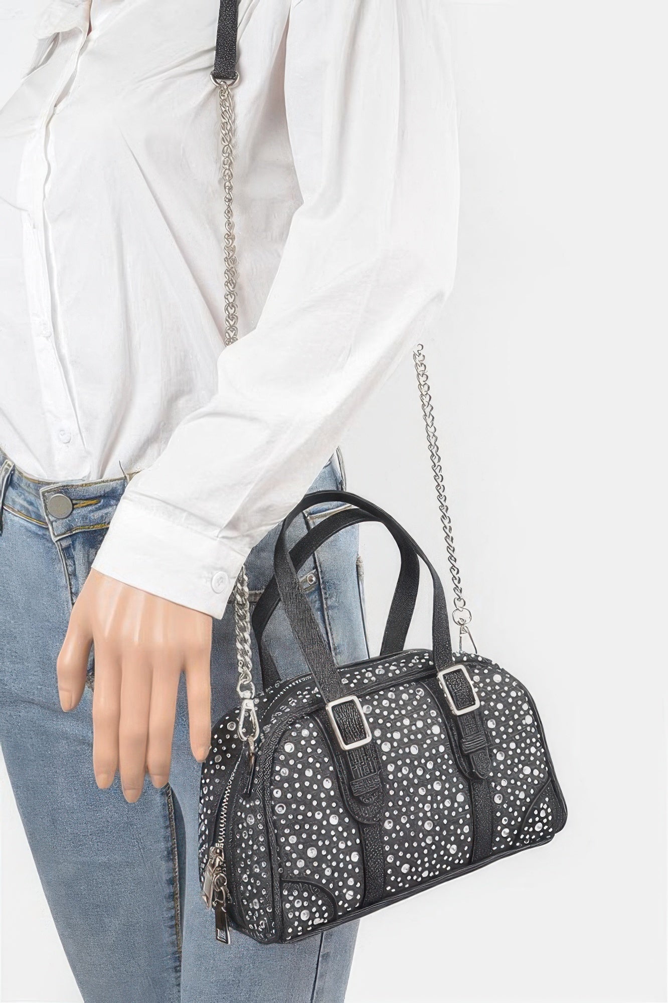 Denim Hot Fix Crossbody Bag