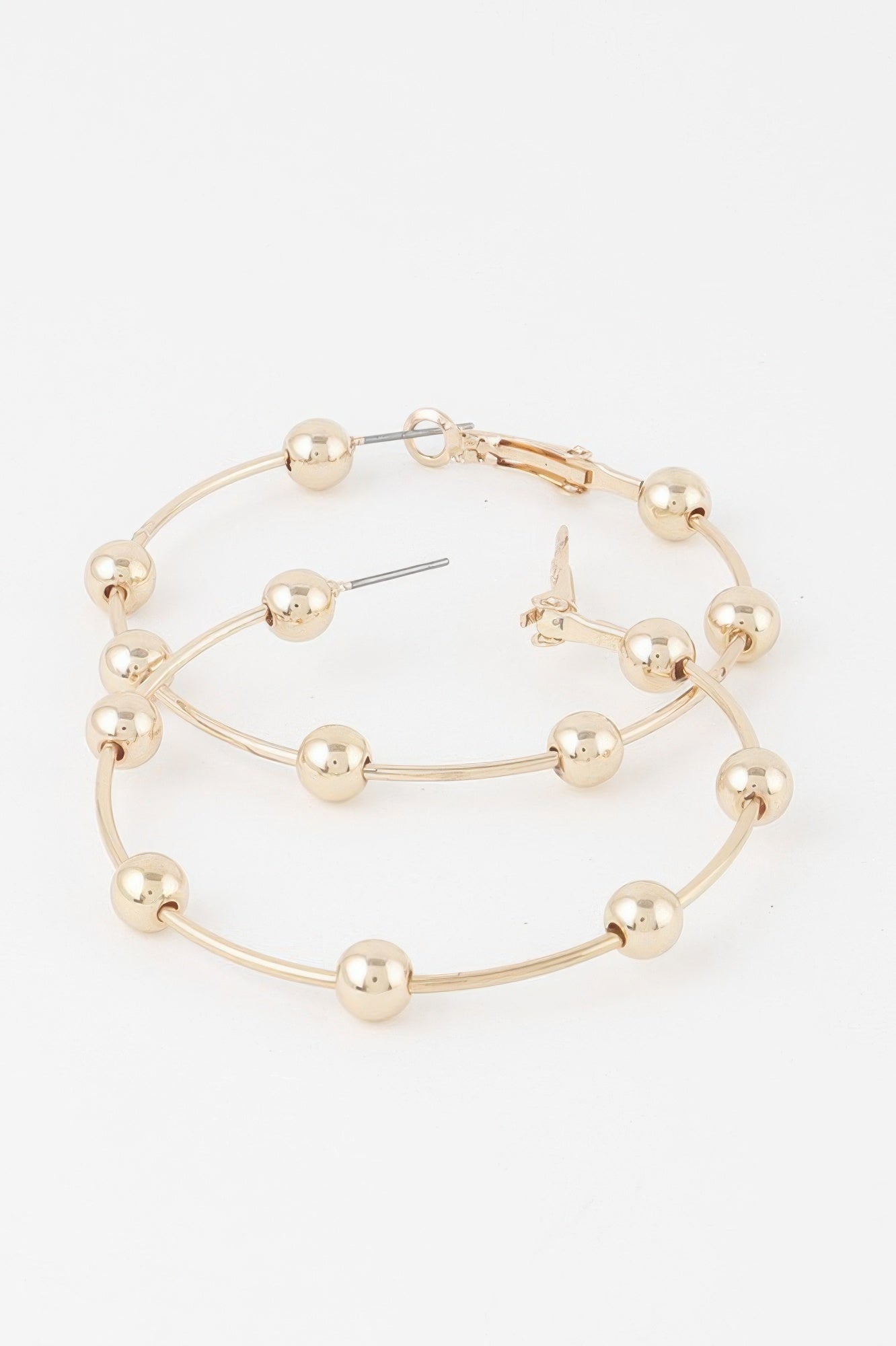 Stone Lined Hoop Earrings