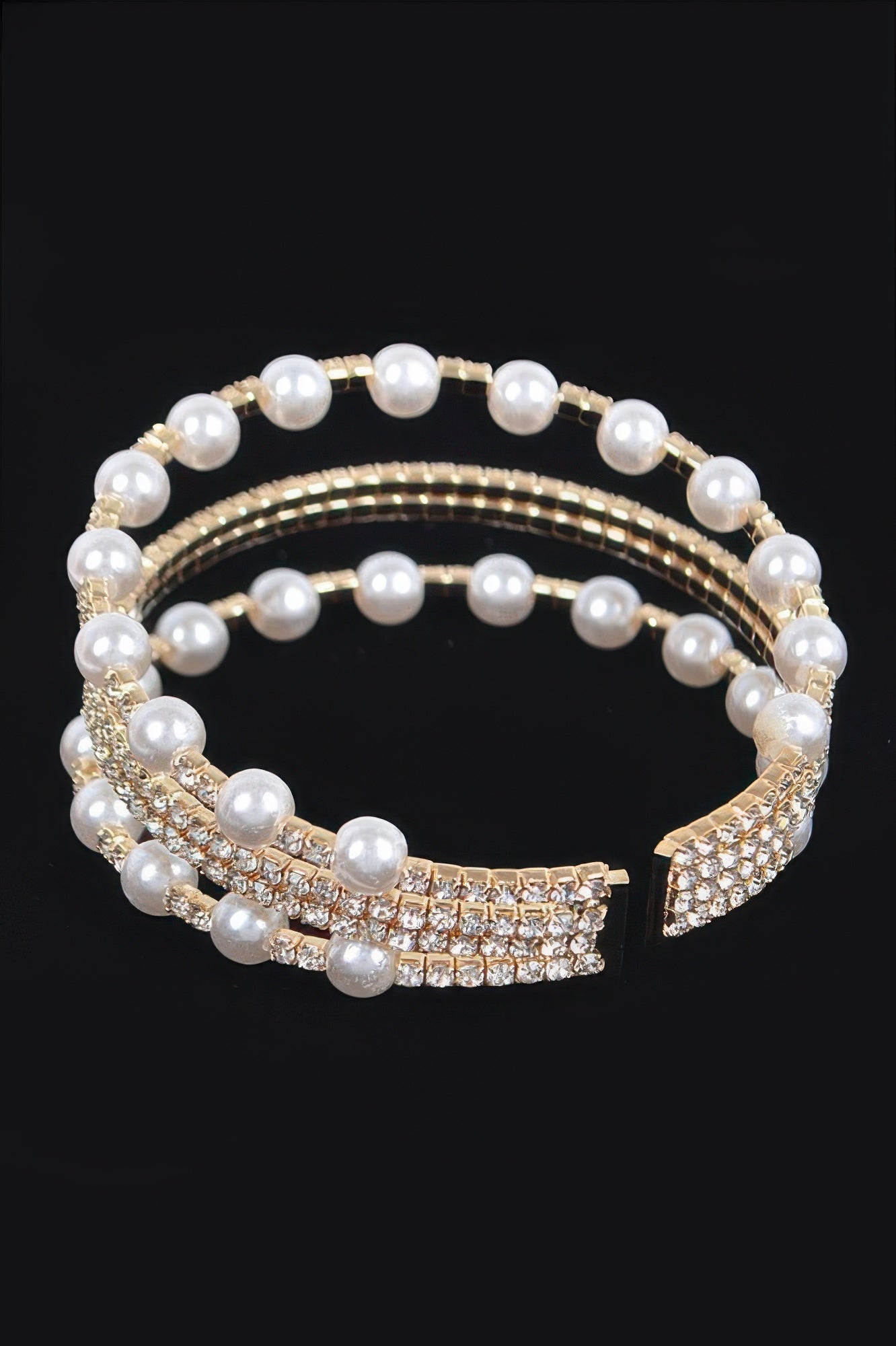 Pearl&stone Wire Bracelet