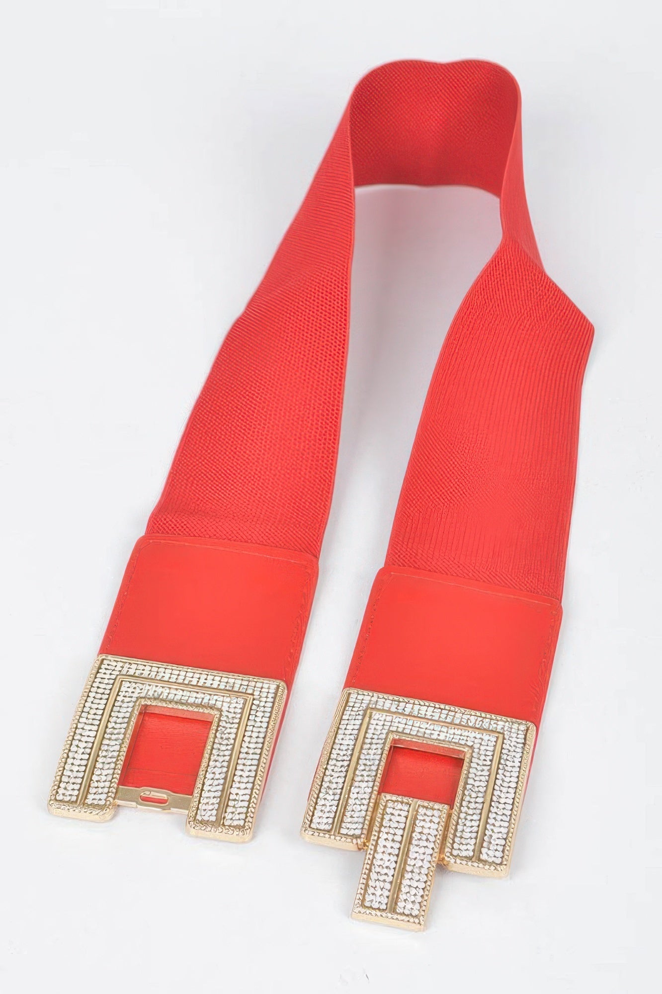 Rhinestone Buckles Elastic Belt