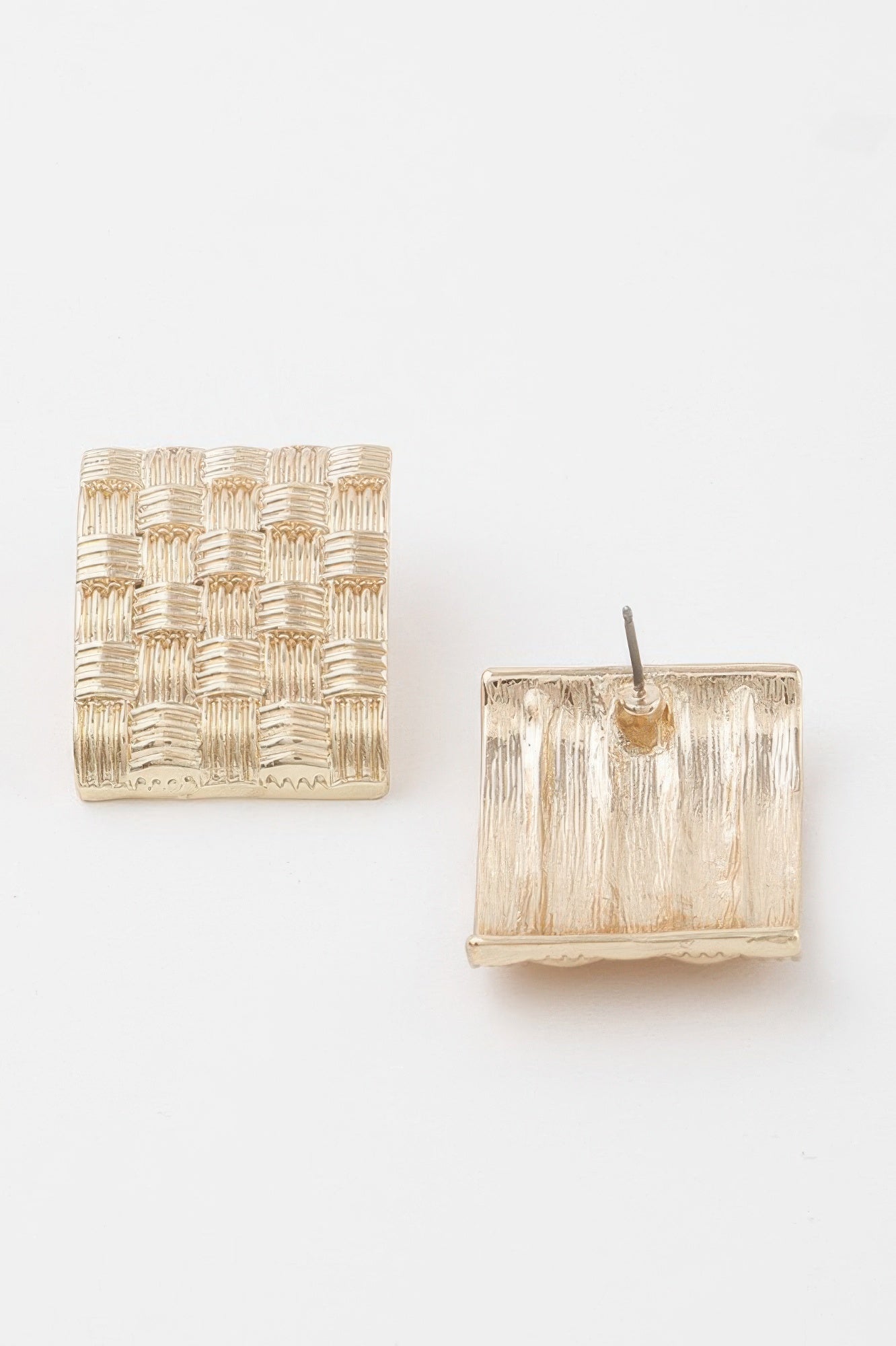 Cross Hatch Plate Earrings
