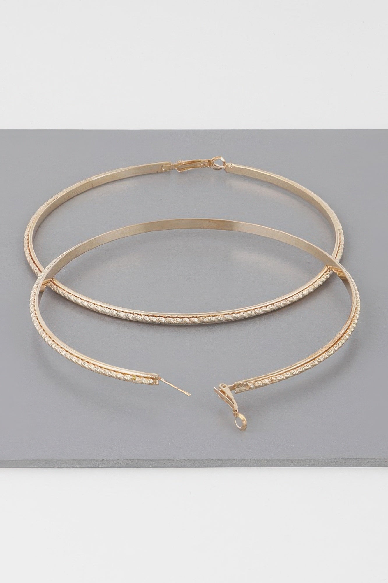 Wide Double Twisted 3.8" Hoop Earrings