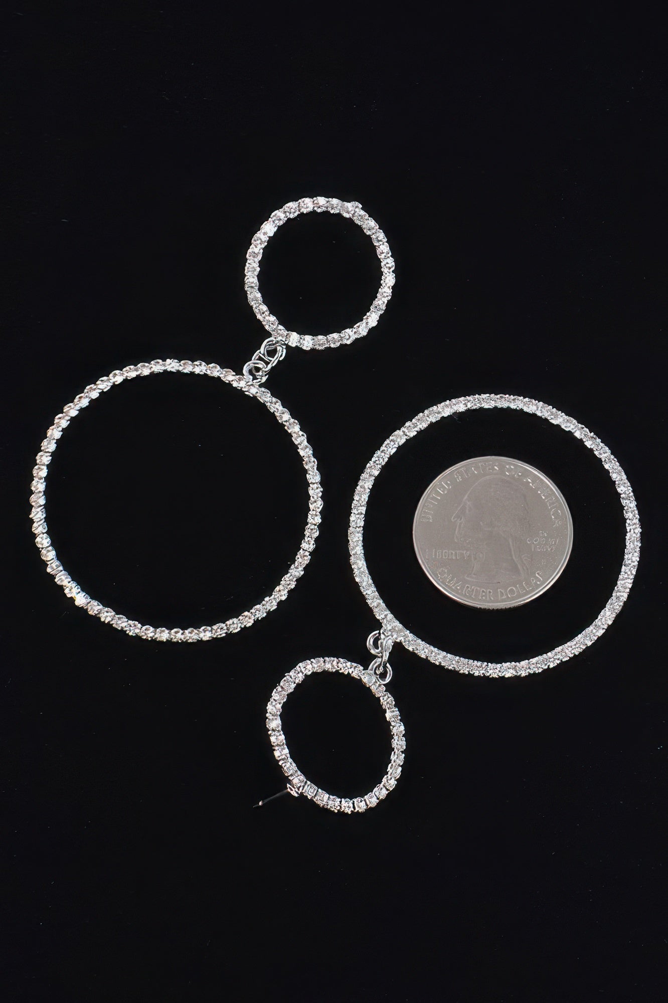 Two Circle Rhinestone Earrings