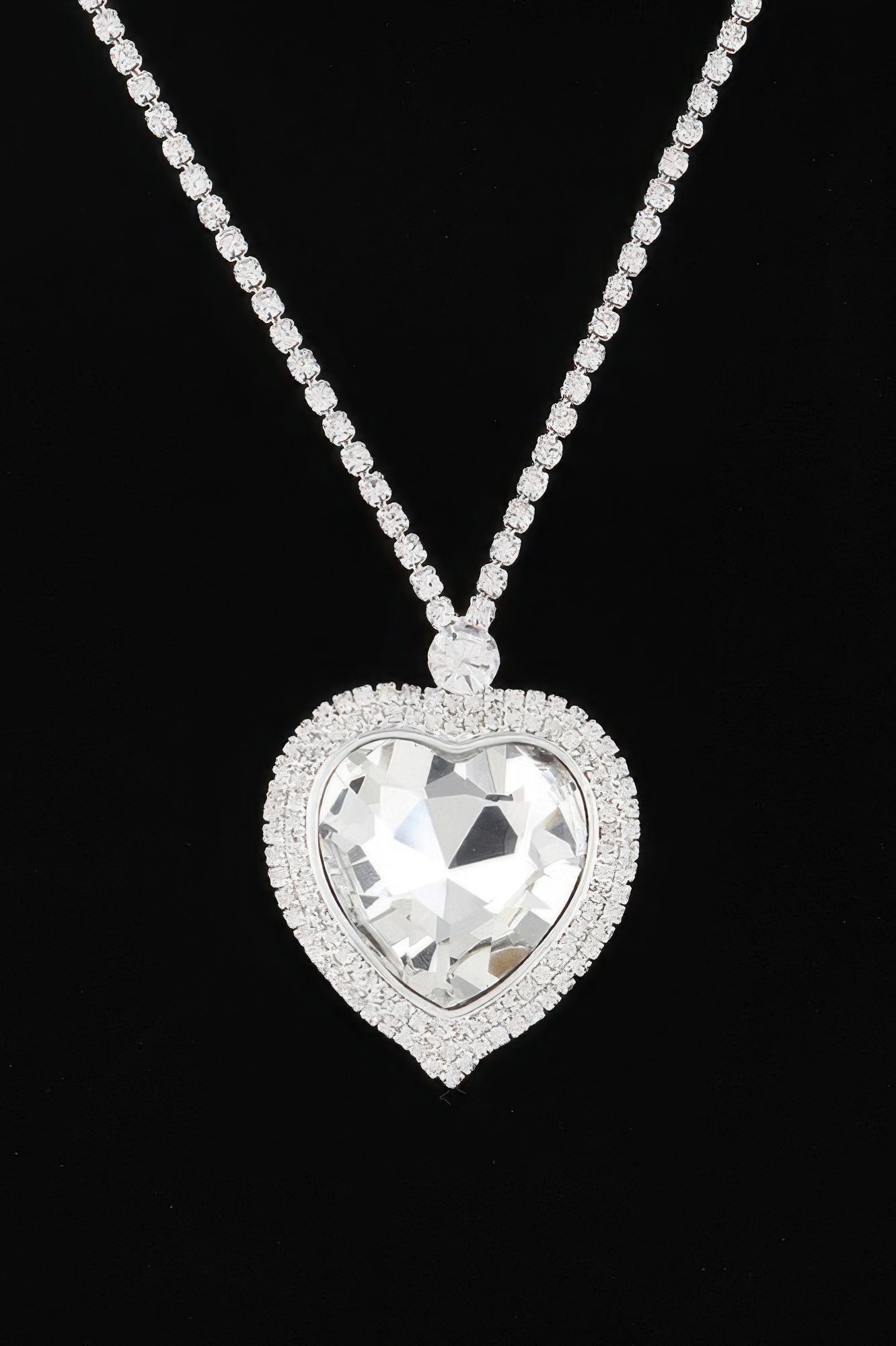 Jeweled Crystal Heart Necklace Set