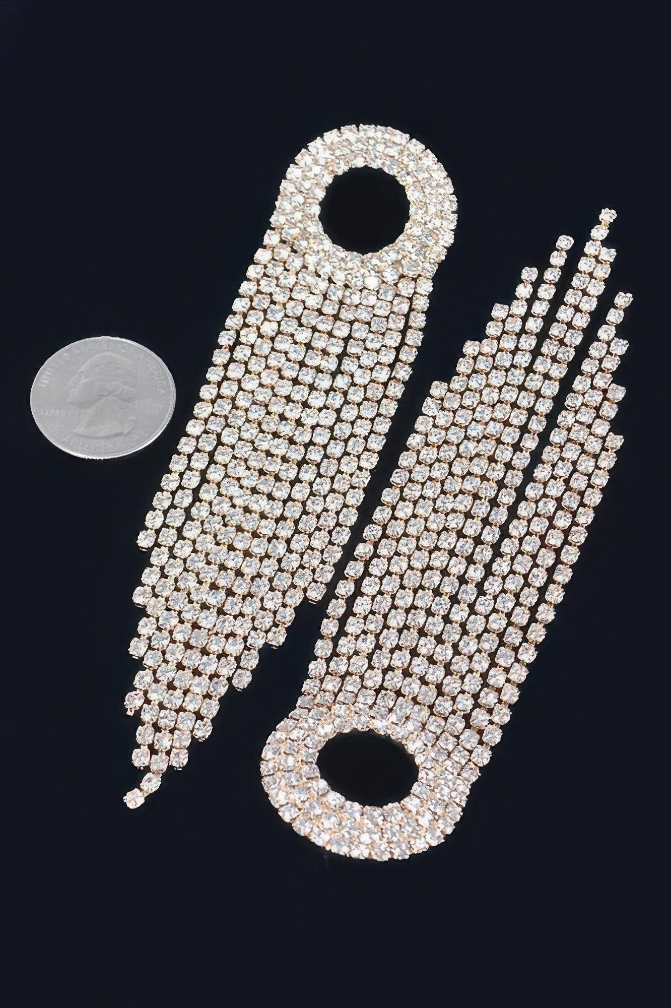 Rhinestone Fringe Earring
