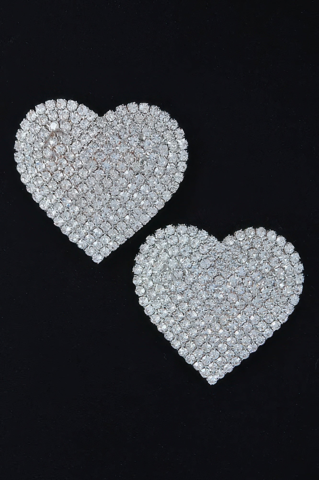 Rhinestone Heart Stud Earring