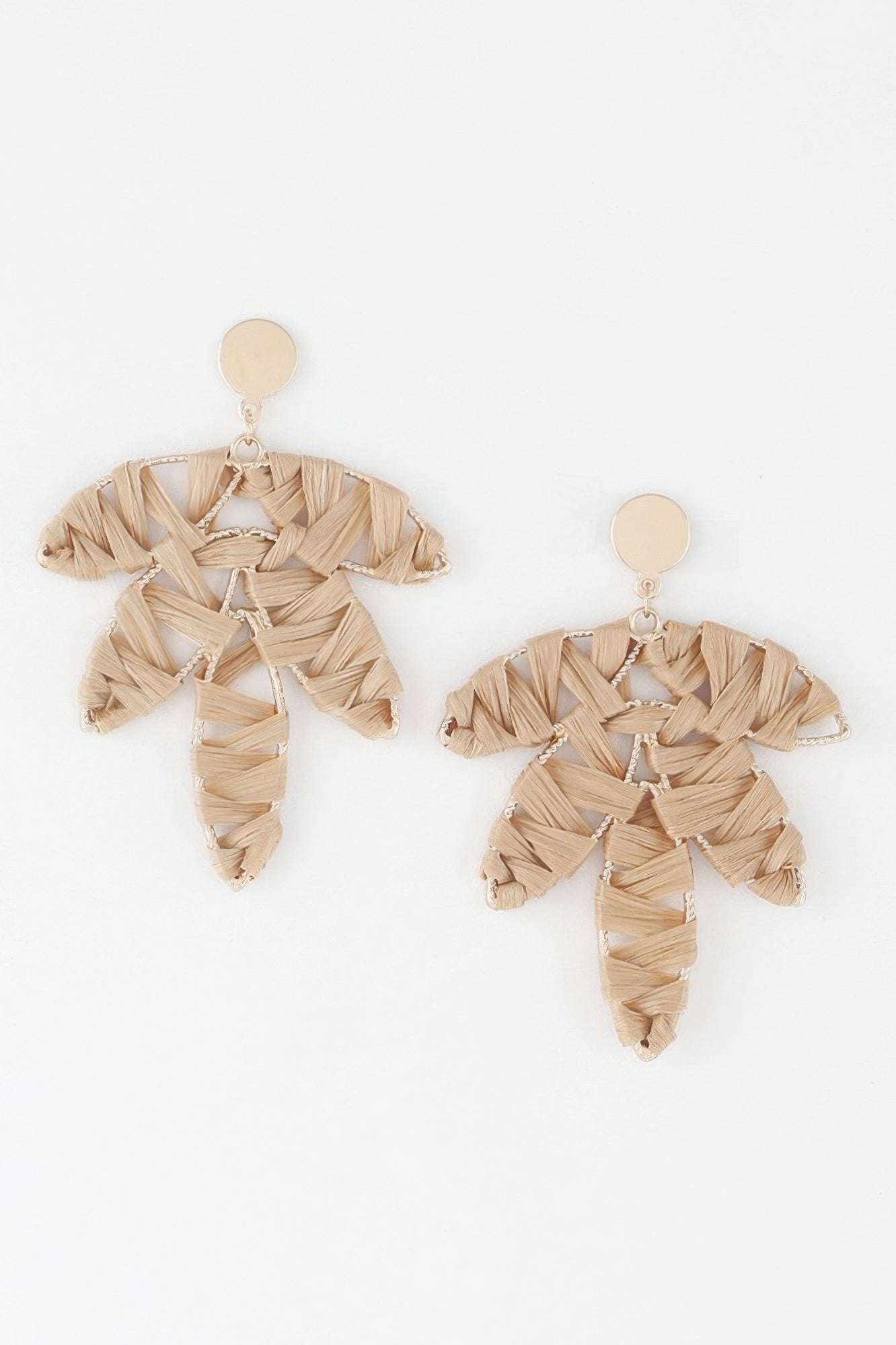 Threaded Leaf Drop Earrings