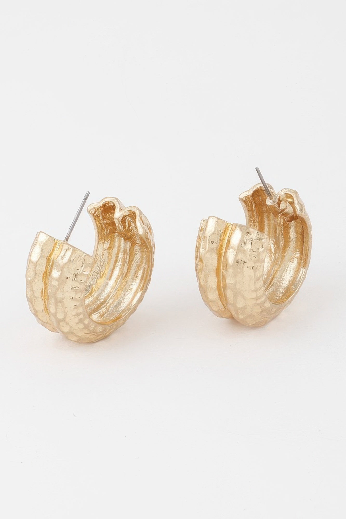 Double Hammered Hoop Earrings