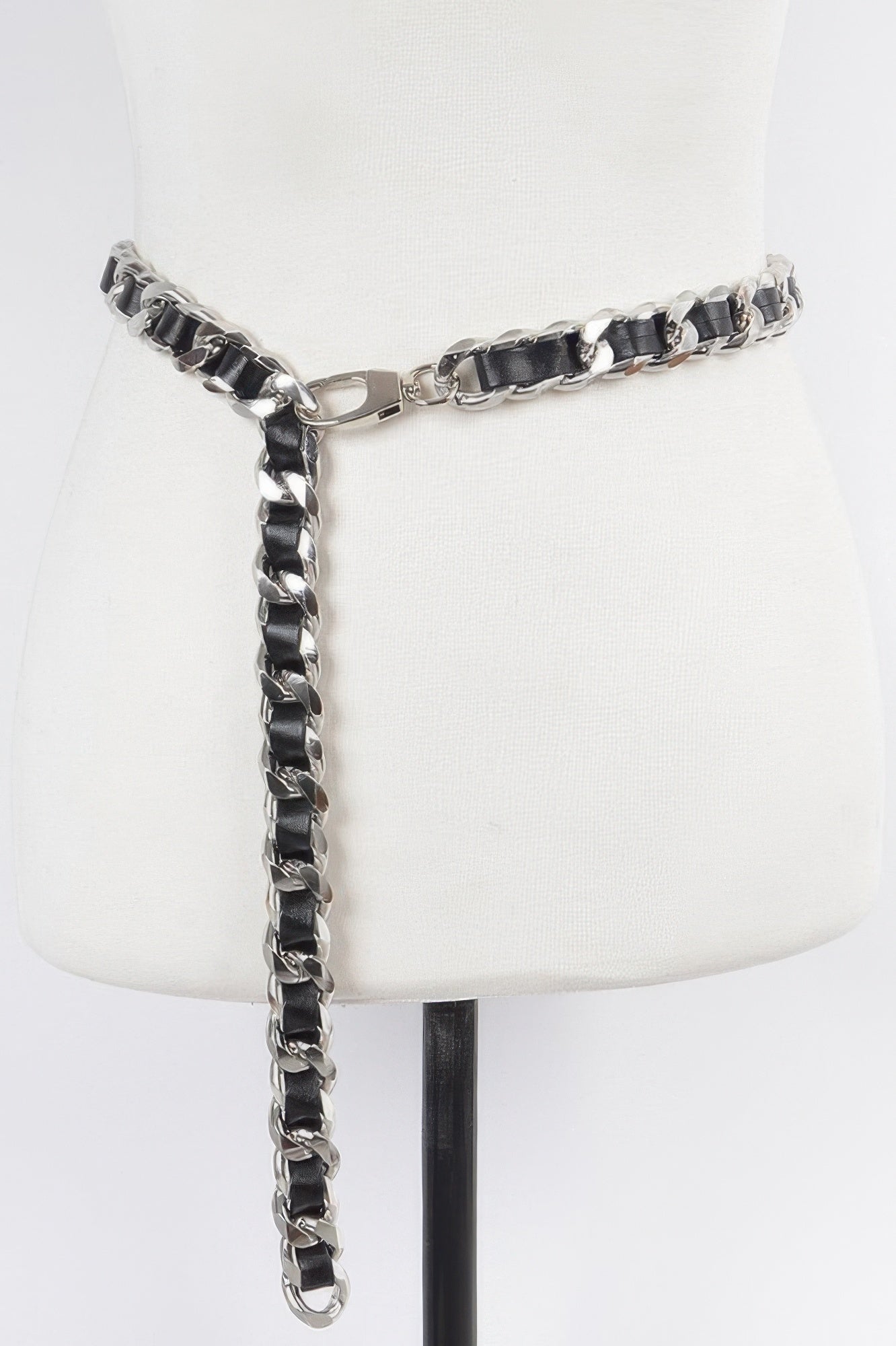 Faux Leather Oversized Chain Belt