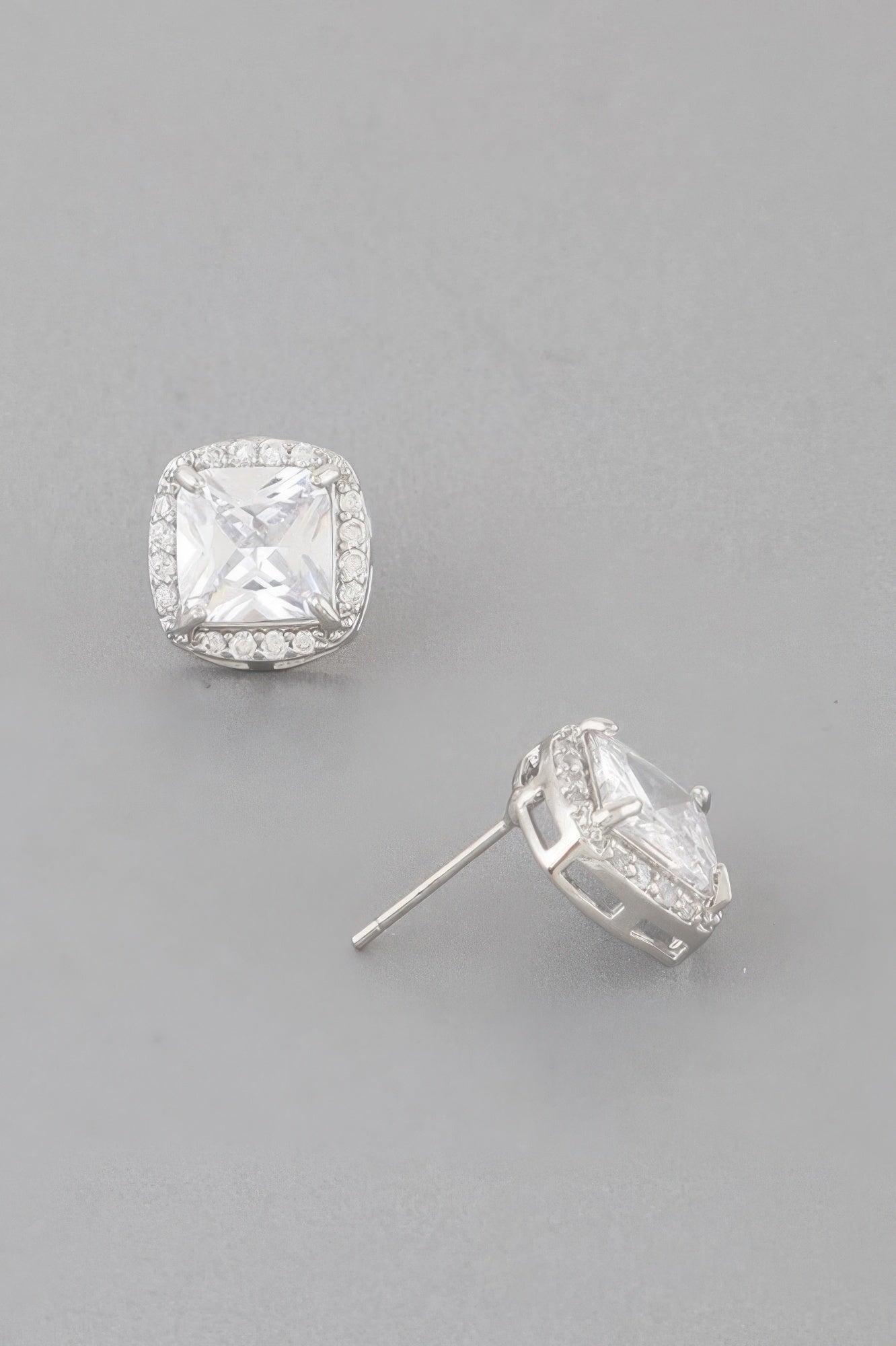 Embedded Cubic Rhinestone Stud Earrings