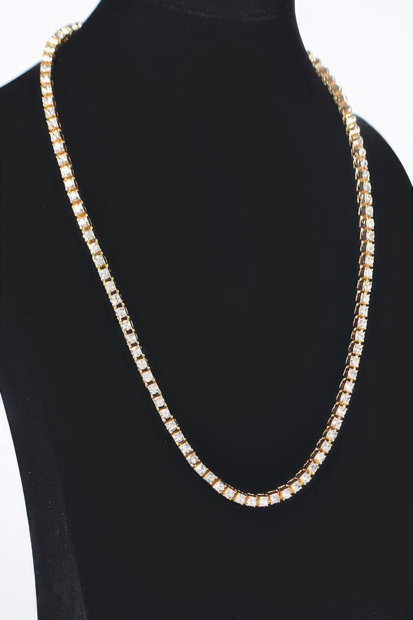 Rhinestone Chain Layered Necklace 60cm