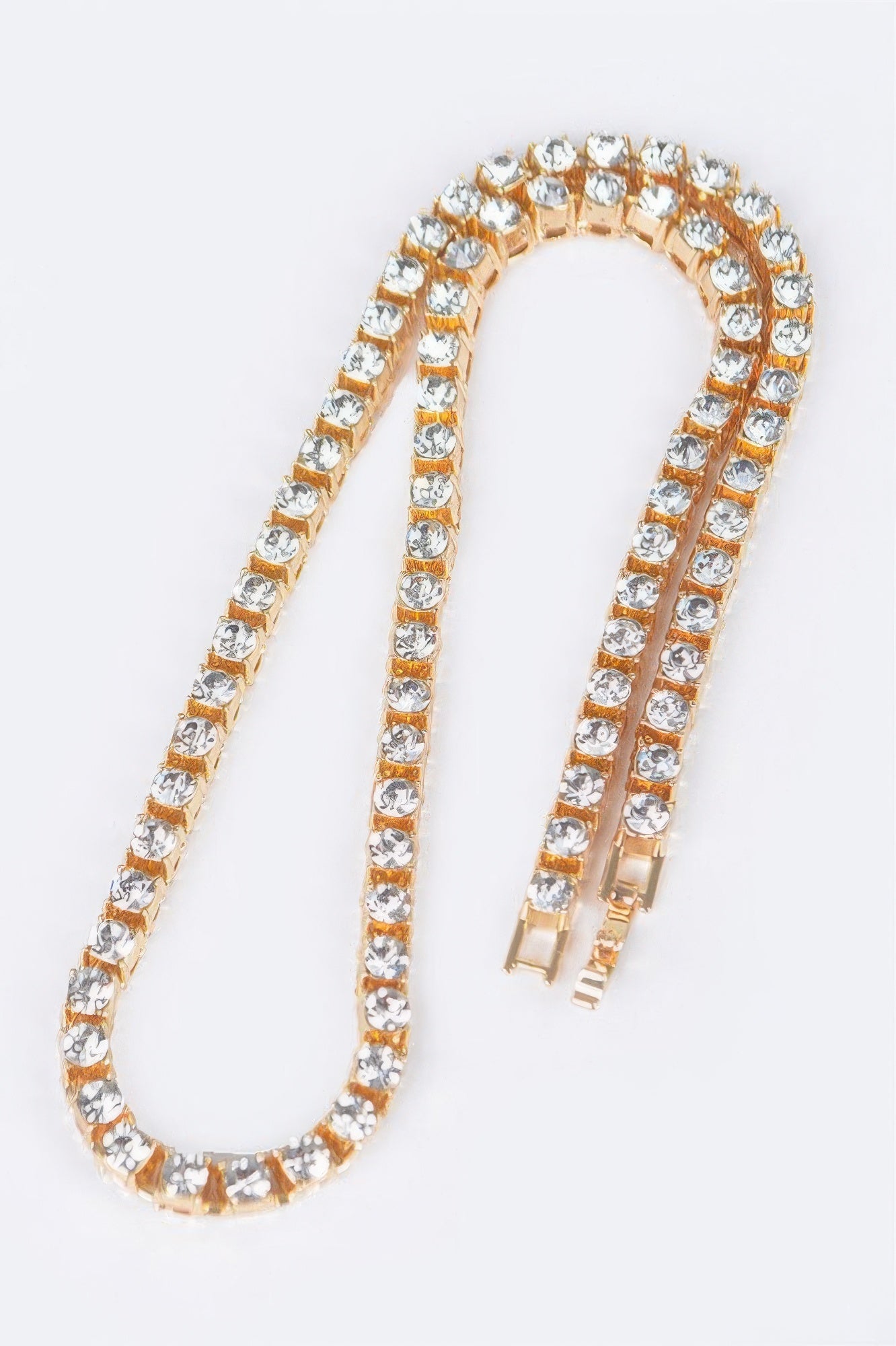 Rhinestone Chain Layered Necklace 45cm