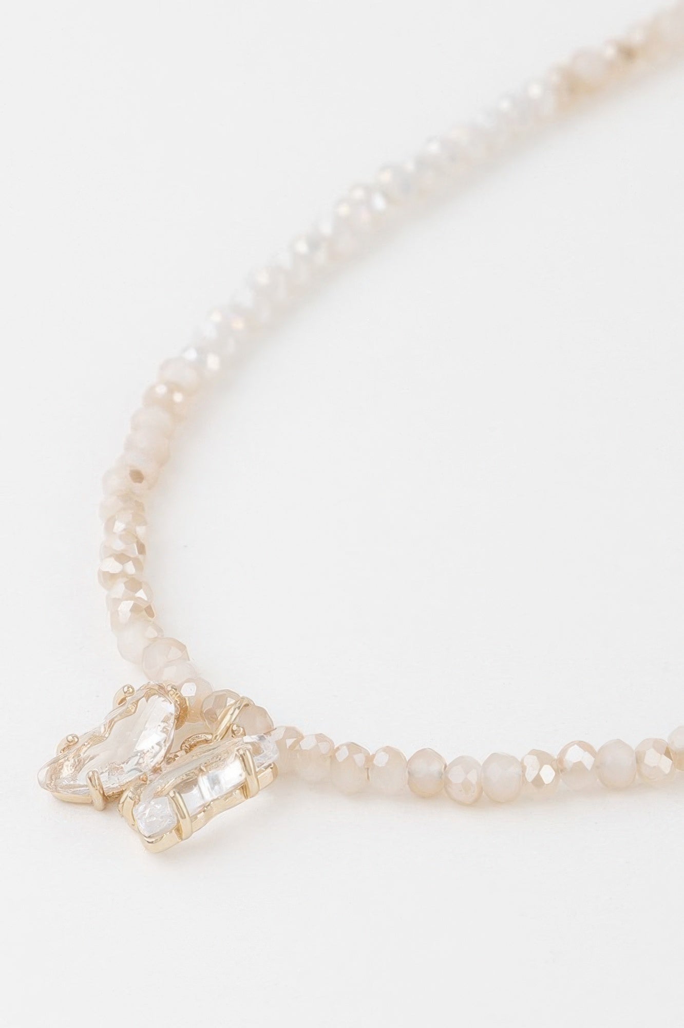 Crystal Butterfly Beaded Necklace