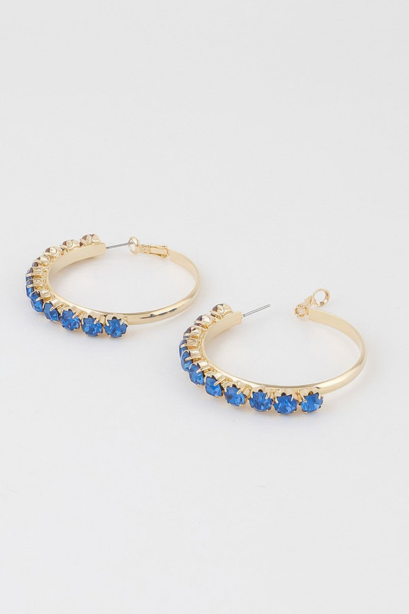 Half Jeweled Hoop Earrings