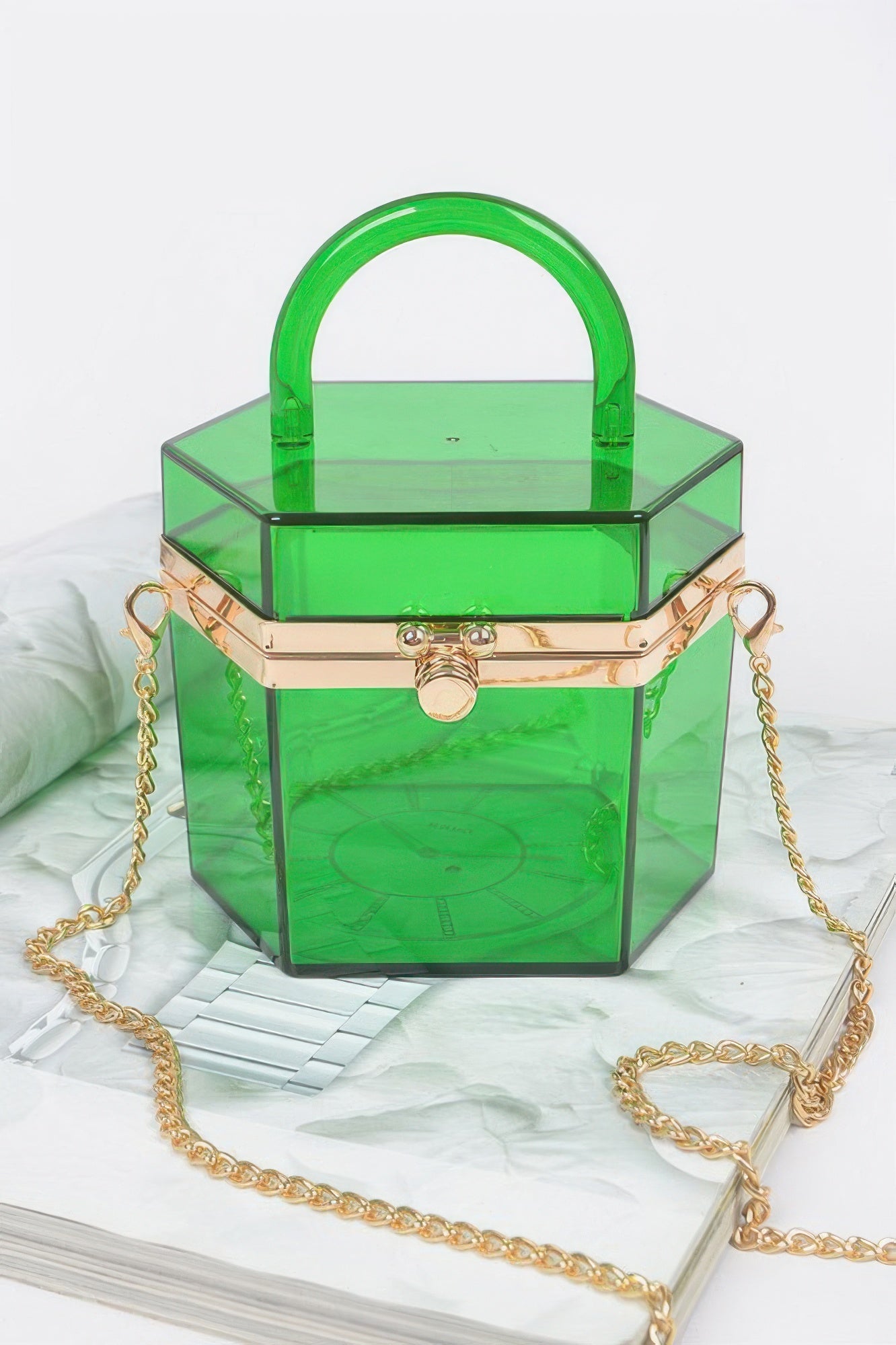 Plastic Hard Mini Clutch W/handle