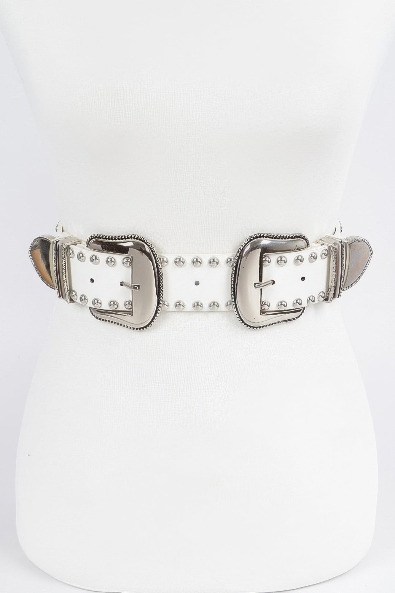 Studded Double Buckle Belt