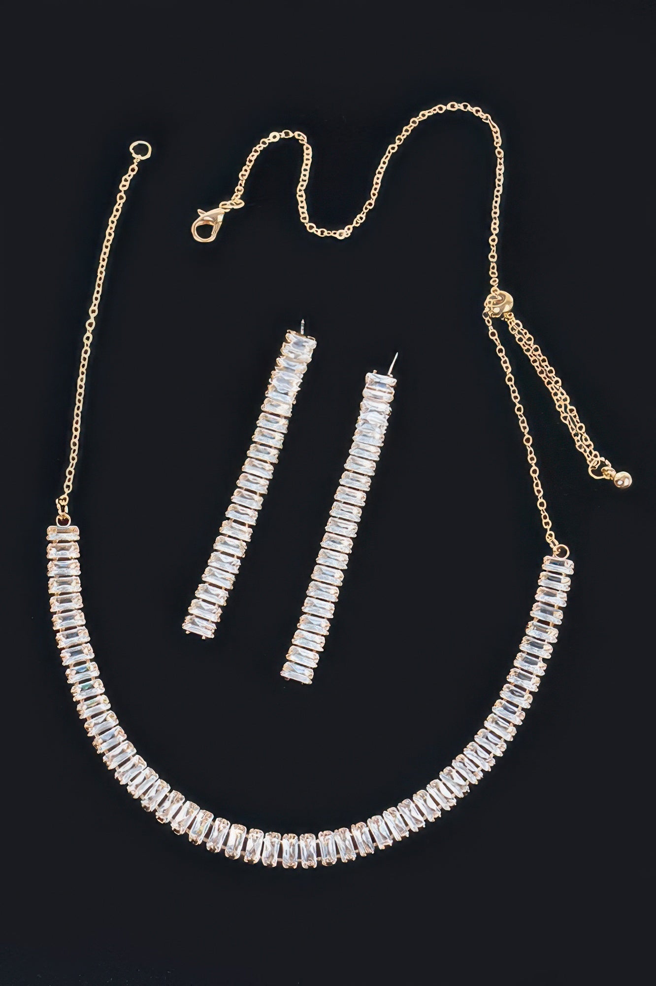 Rhinestone Choker W/earring