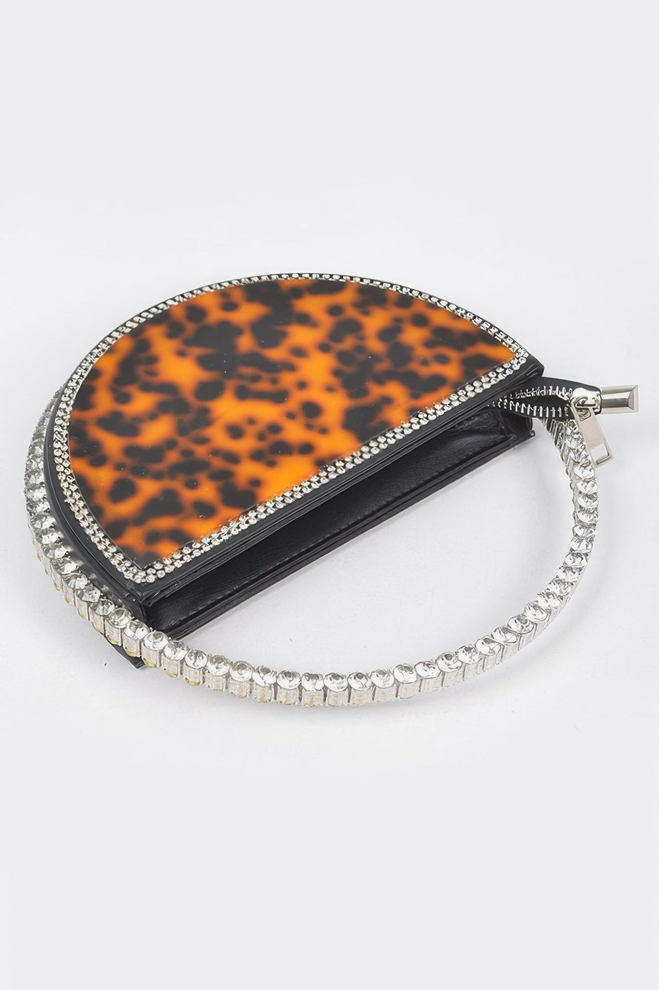 Rhinestone Handle Tortoise Bag