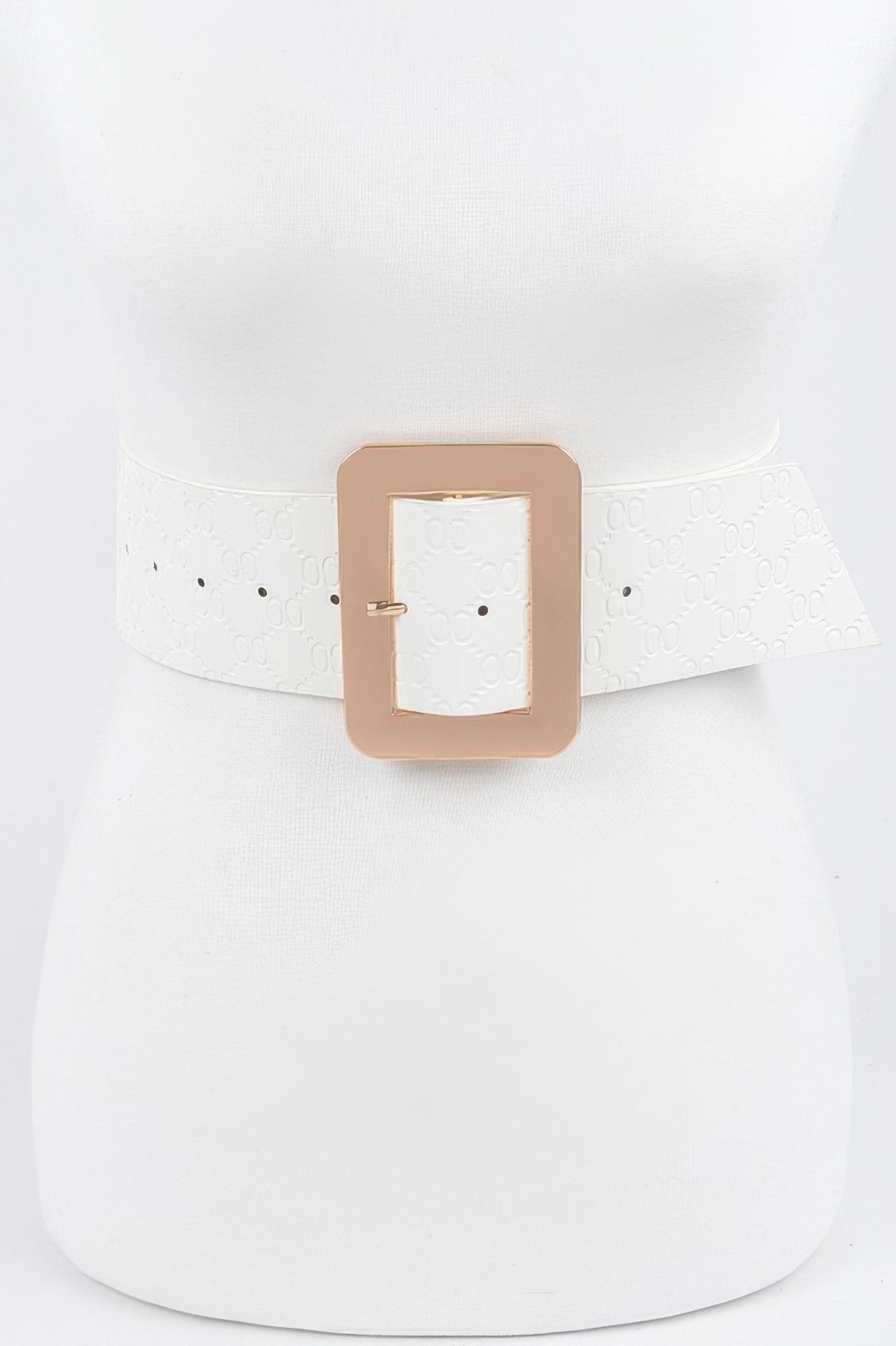 Big Metal Buckle Embossed Belt