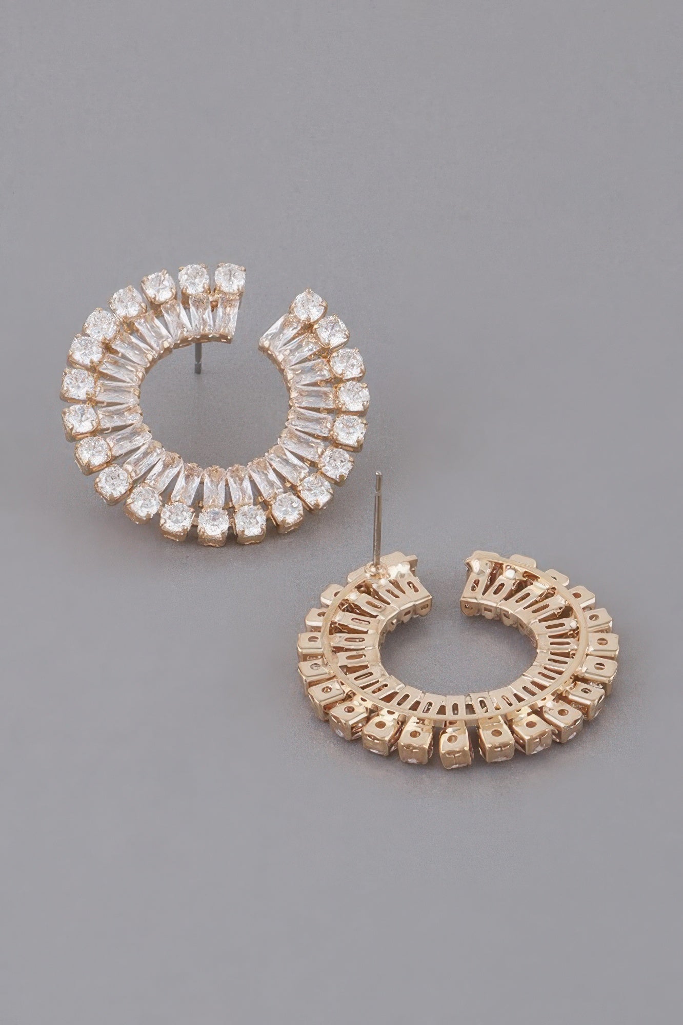Jeweled Round Stud Earrings