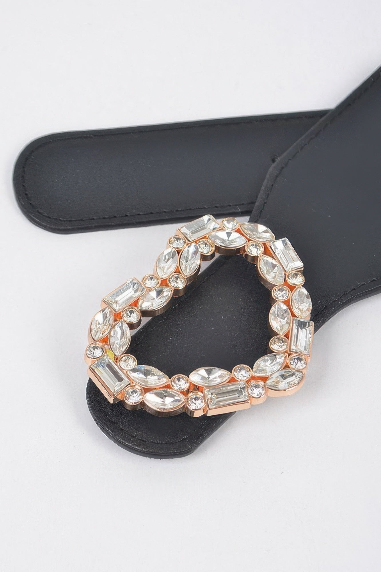 Heart Rhinestone Buckle Elastic Belt