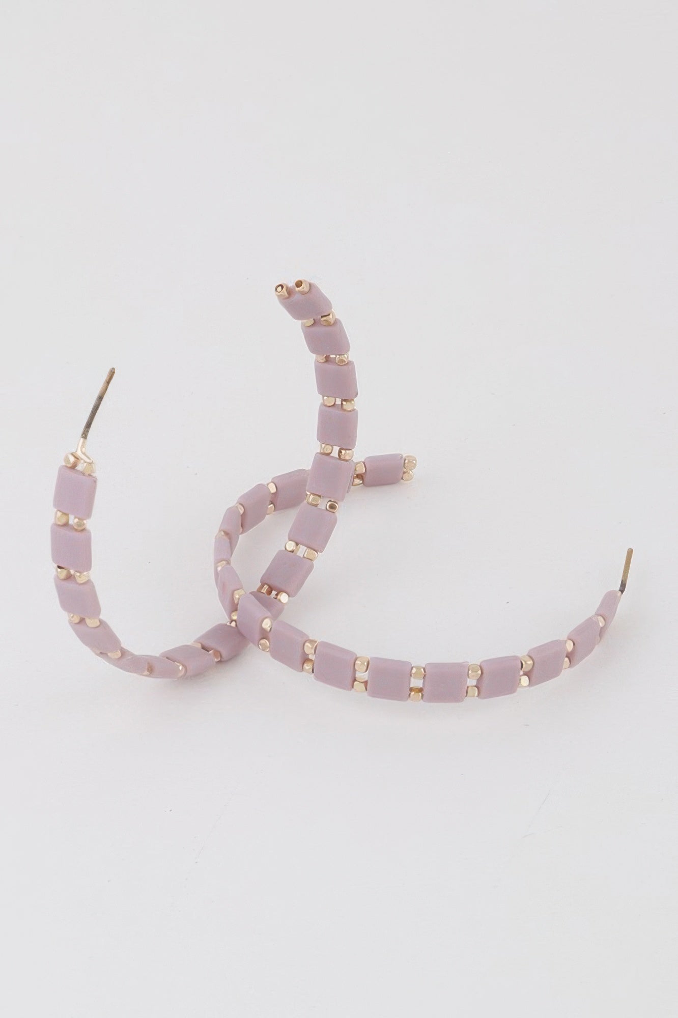 Square Beaded Hoop Earrings
