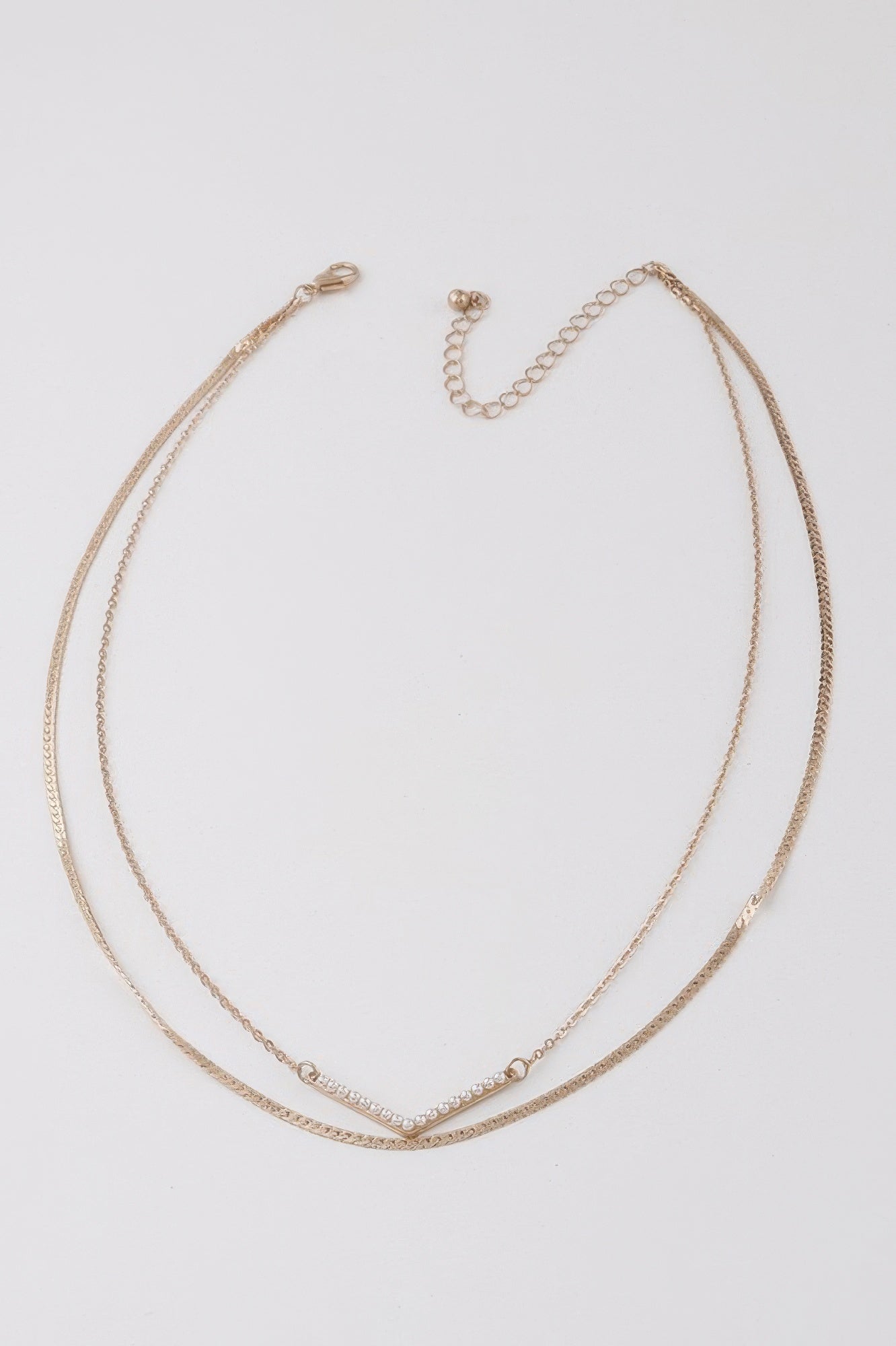 Pearled V Necklace