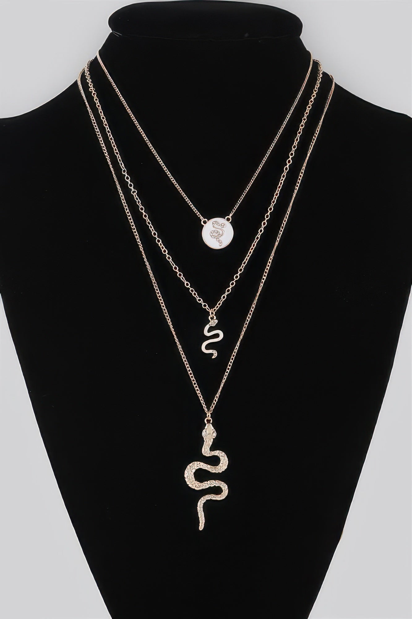 Triple Snake Pendant Necklace