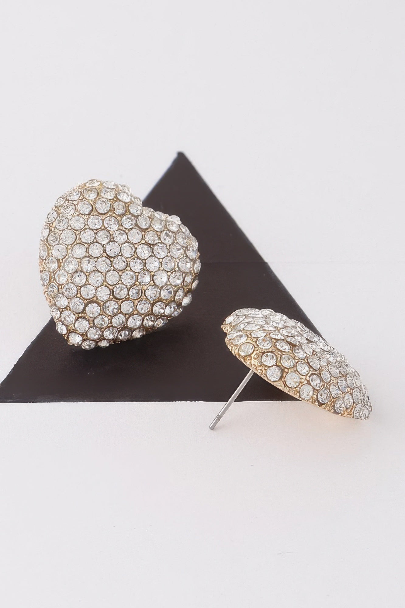 Jeweled Heart Stud Earrings