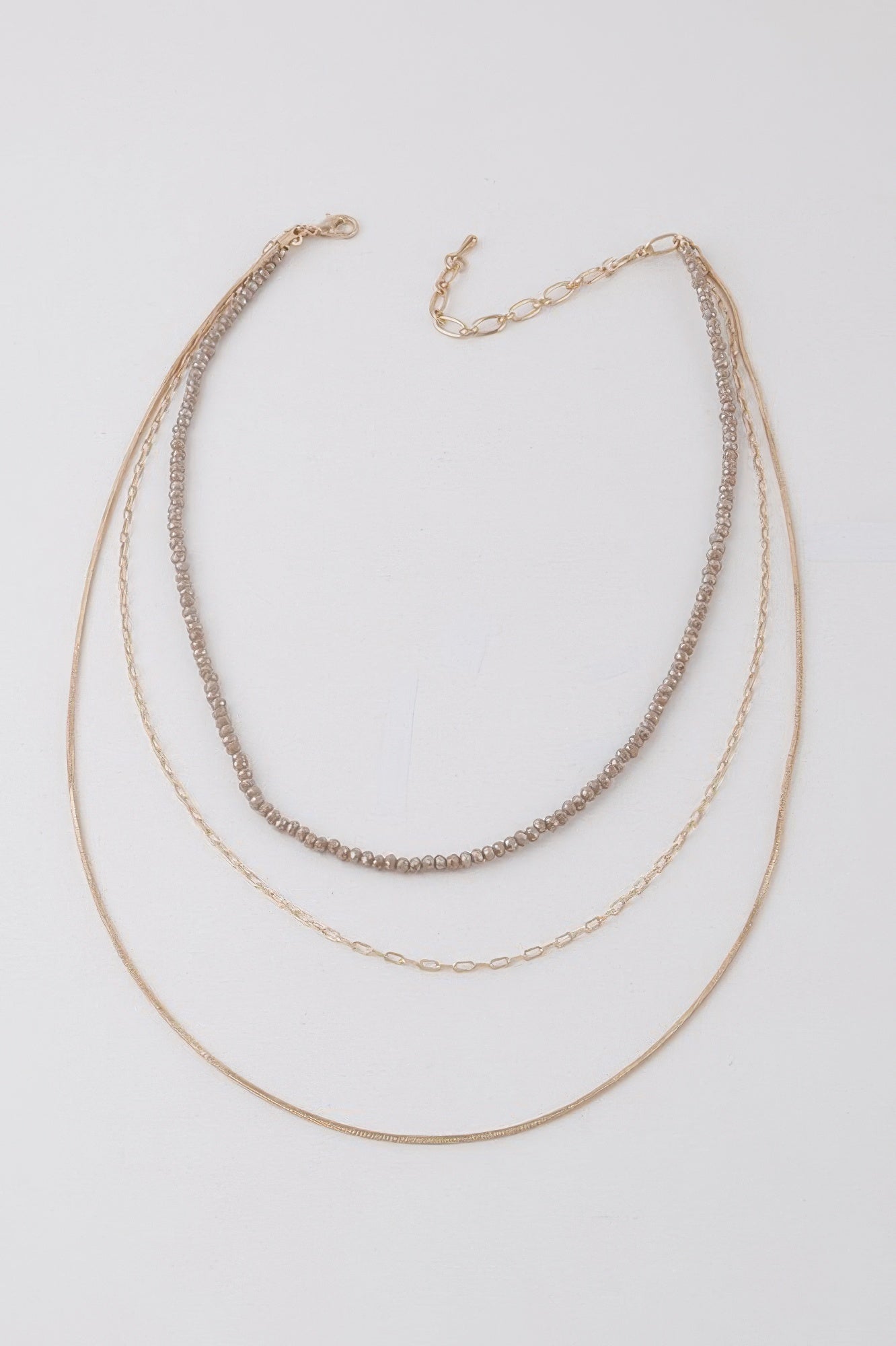 Multi Stone N Link Chain Necklace