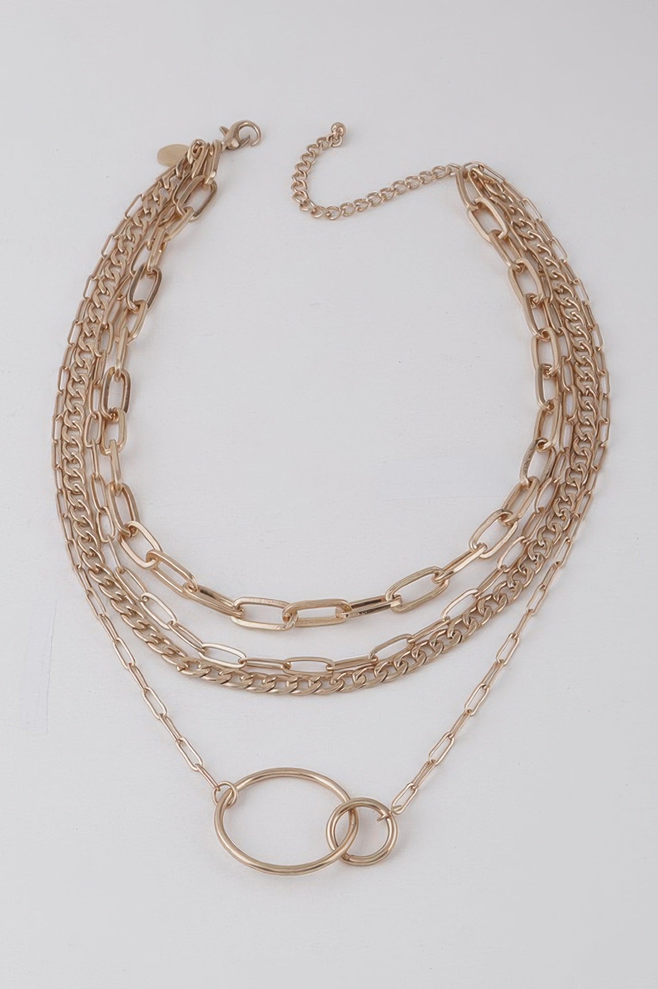 Multi Linked Circles Chain Necklace