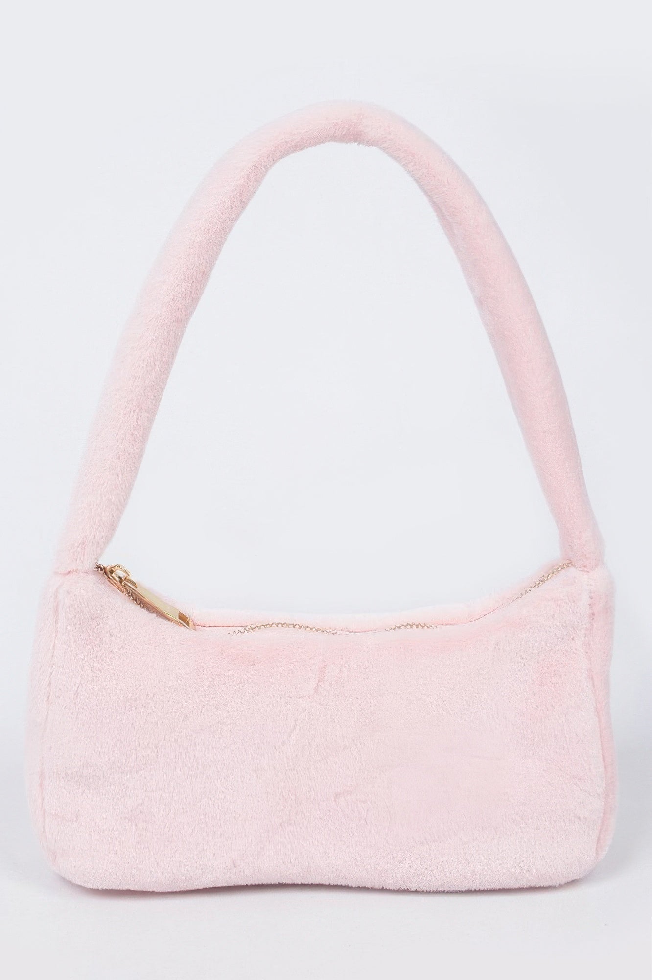 Solid Faux Fur Shoulder Bag