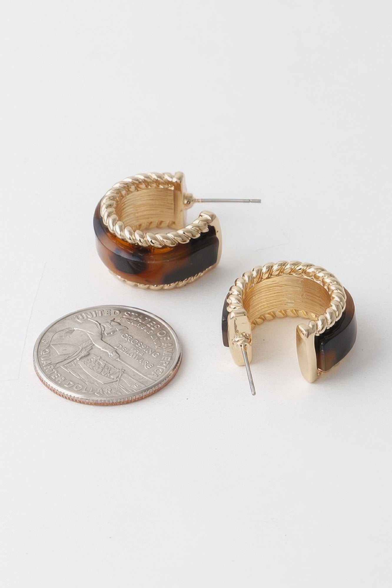 Twisted Marble Huggie Earrings