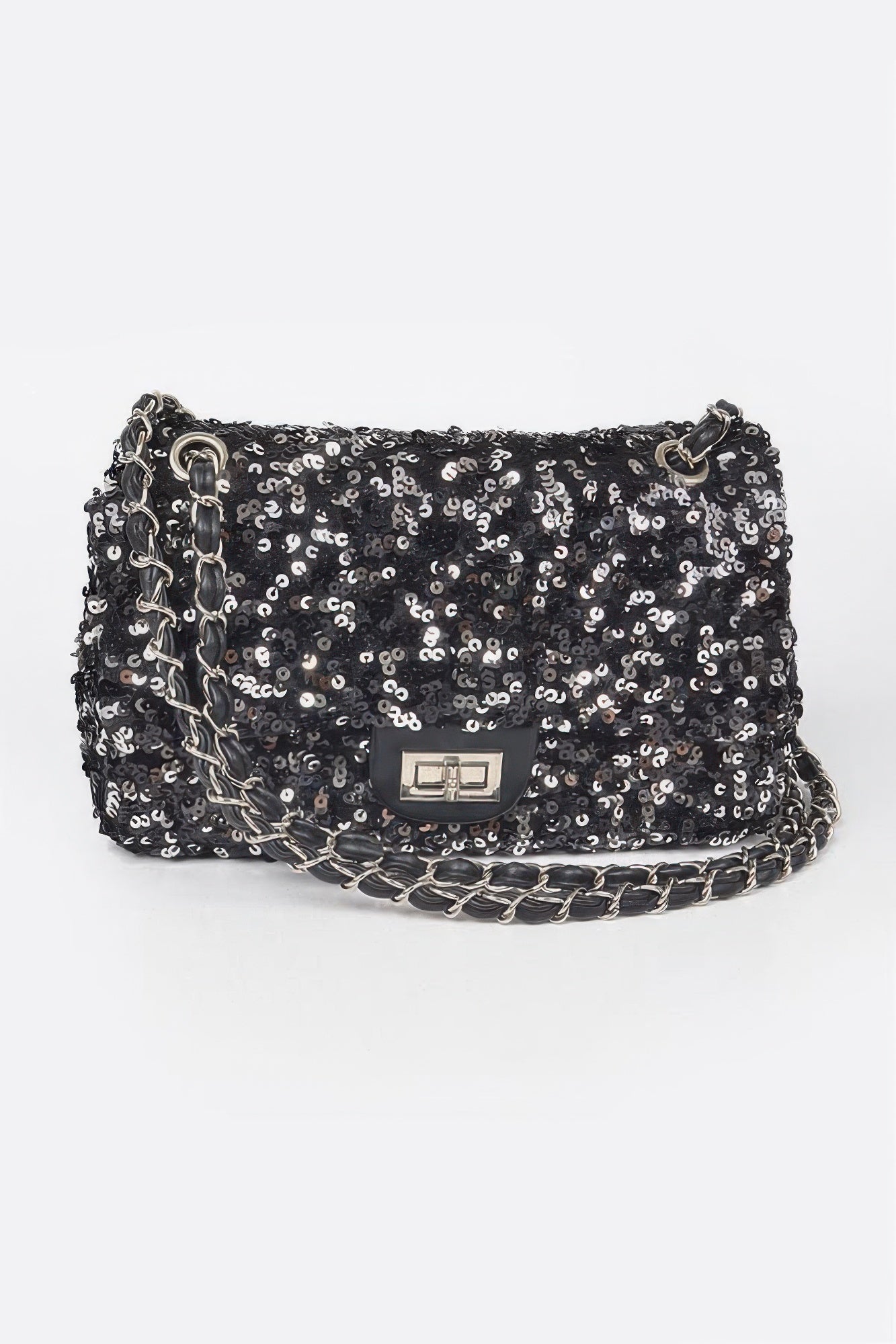 Sequins Flap Shoulder Bag