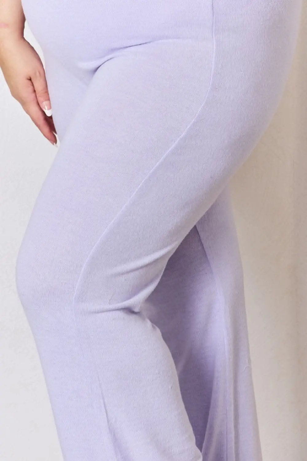 Trendsi High Waist Knit Flare Pants Women's Lounge Sweatpants - Ultra Soft