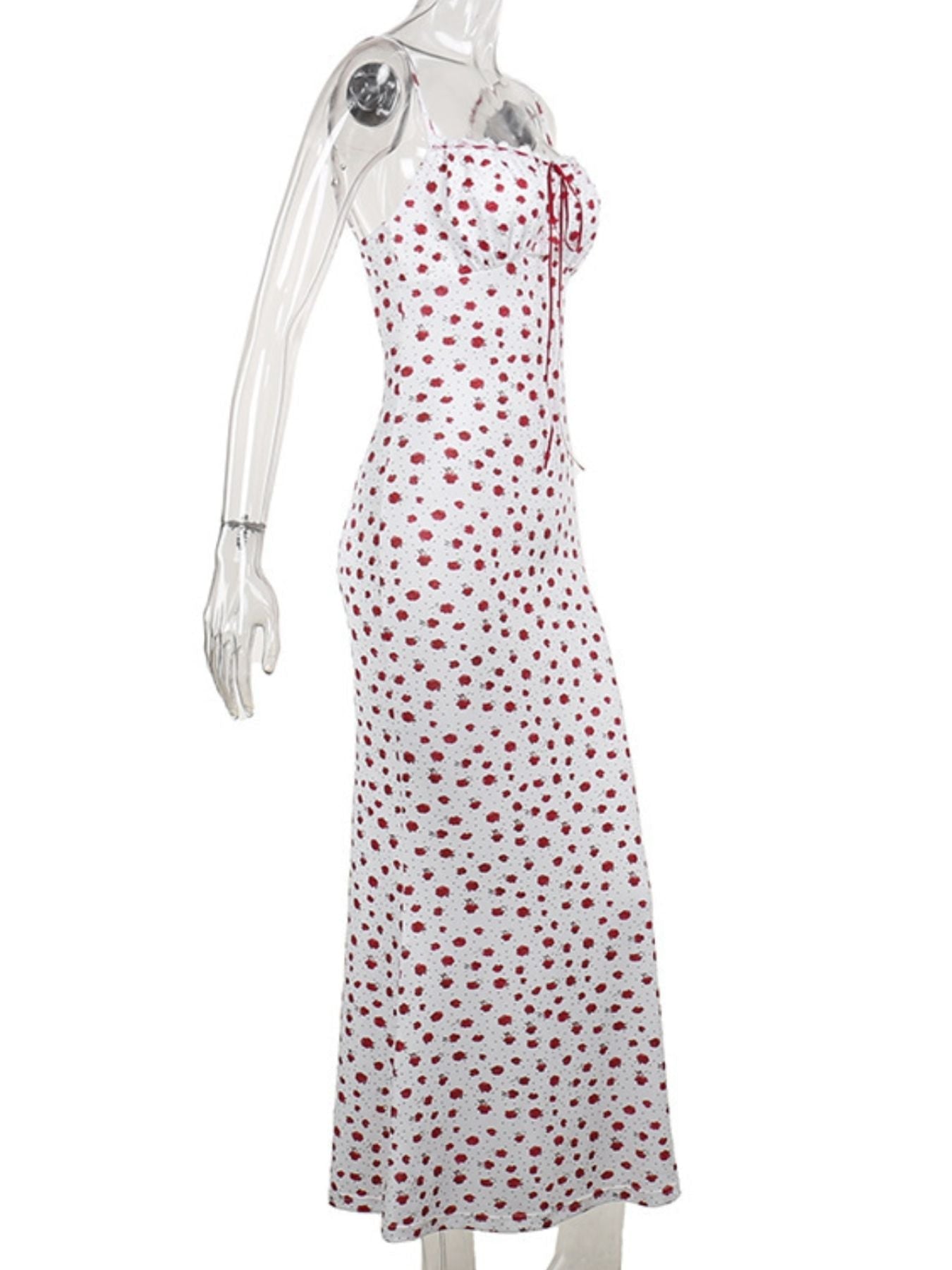 Floral Print Lace Trimmed Cami Dress