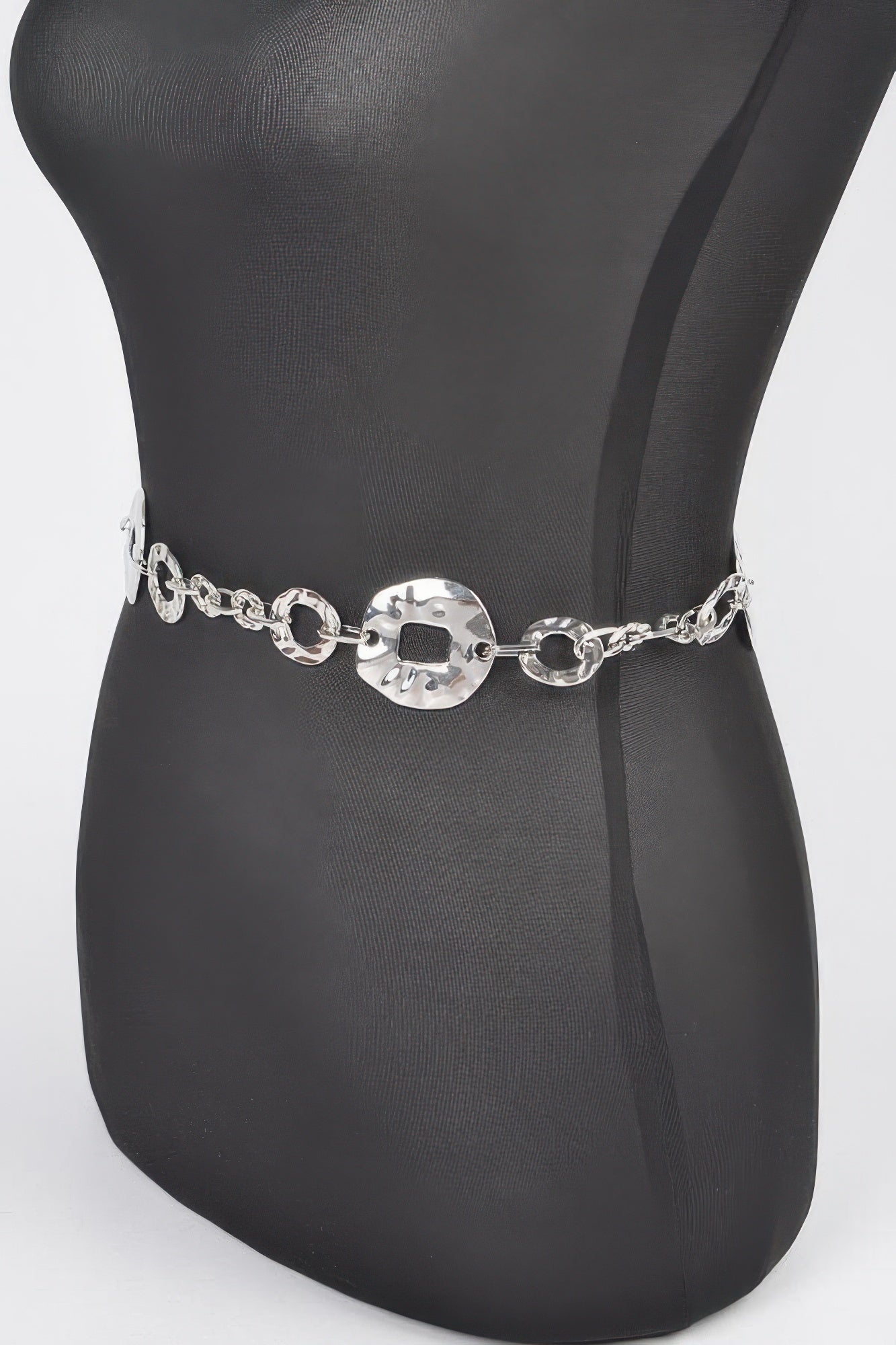 Hammered Metal Chain Belt